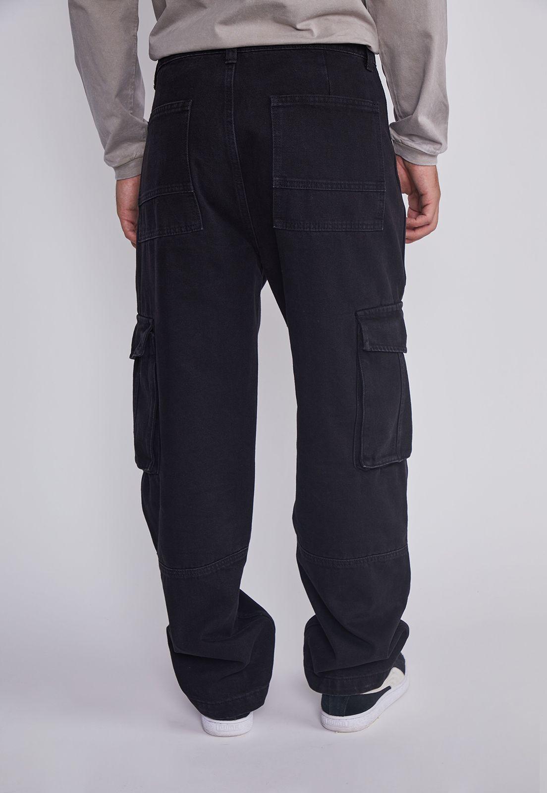Jeans Hombre Cargo Regular Negro Sioux-2