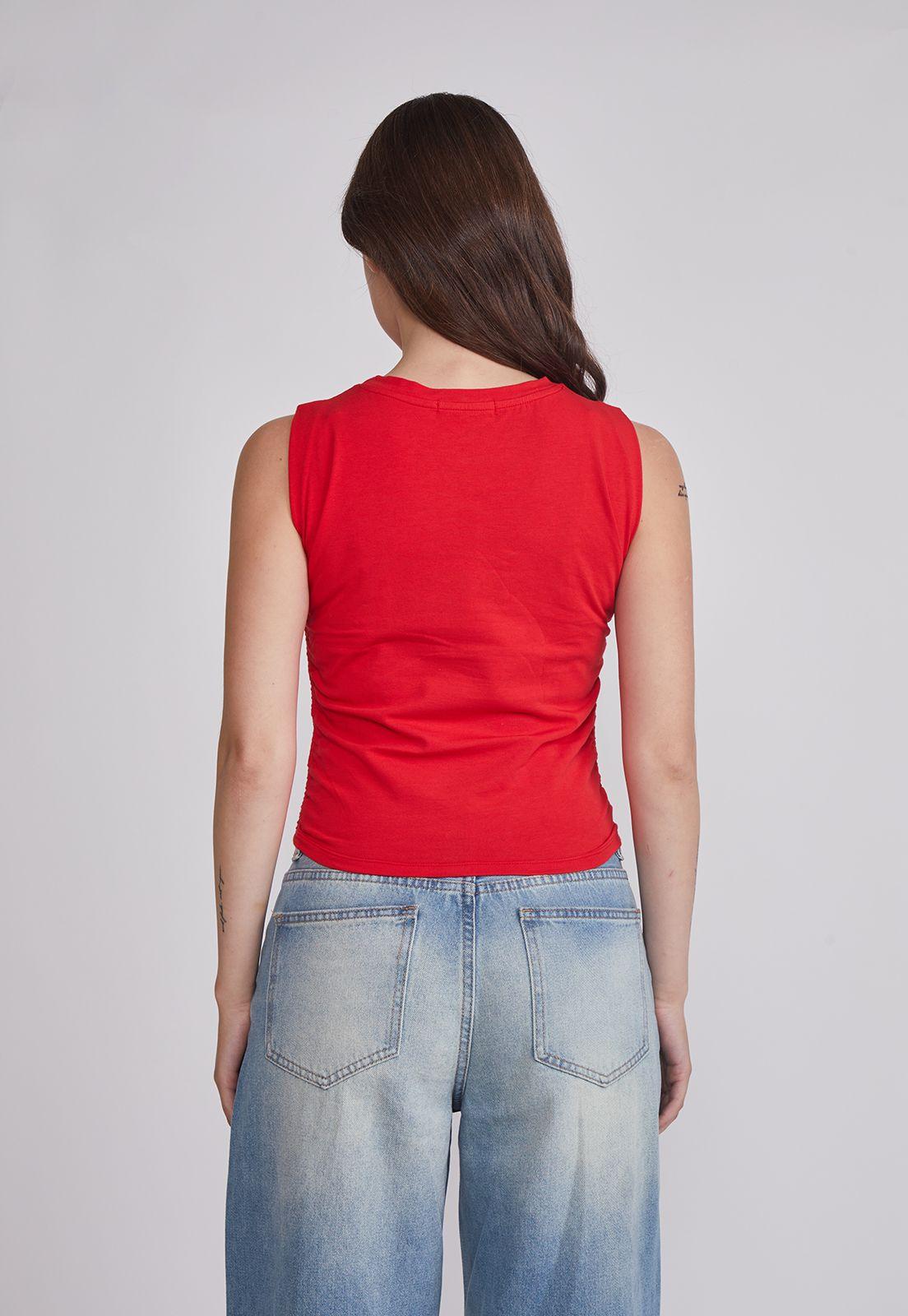 Peto Mujer Recogido Costados Rojo Sioux-3