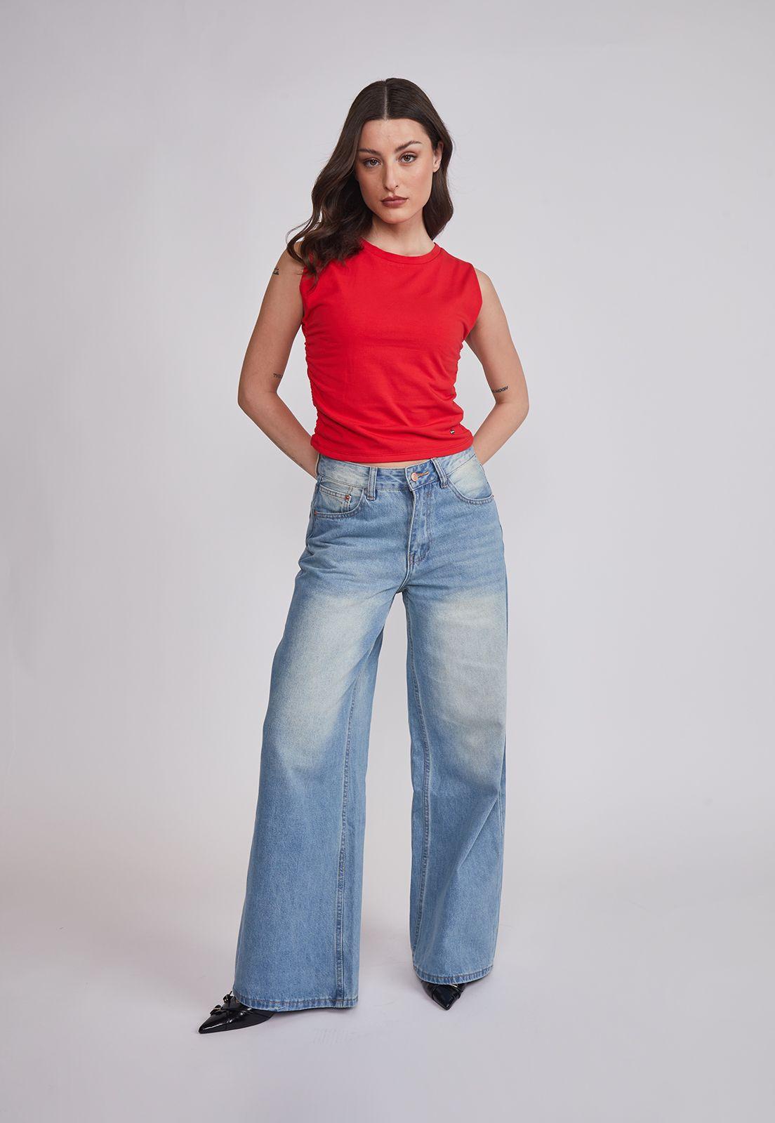 Peto Mujer Recogido Costados Rojo Sioux-4