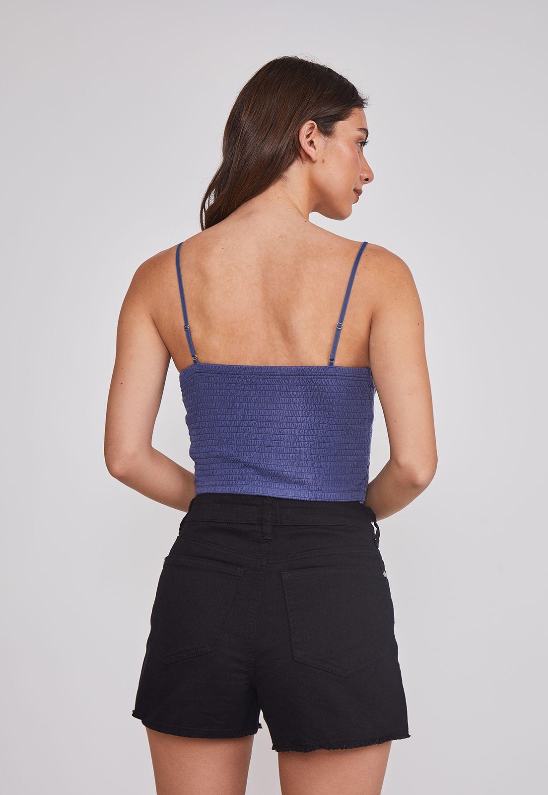 Peto Mujer Tejido Flor Azul Sioux-3