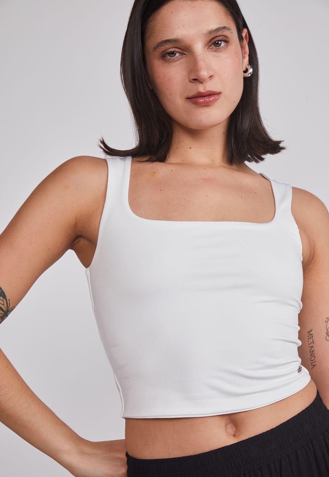 Peto Mujer Crop Elasticado Blanco Sioux-2