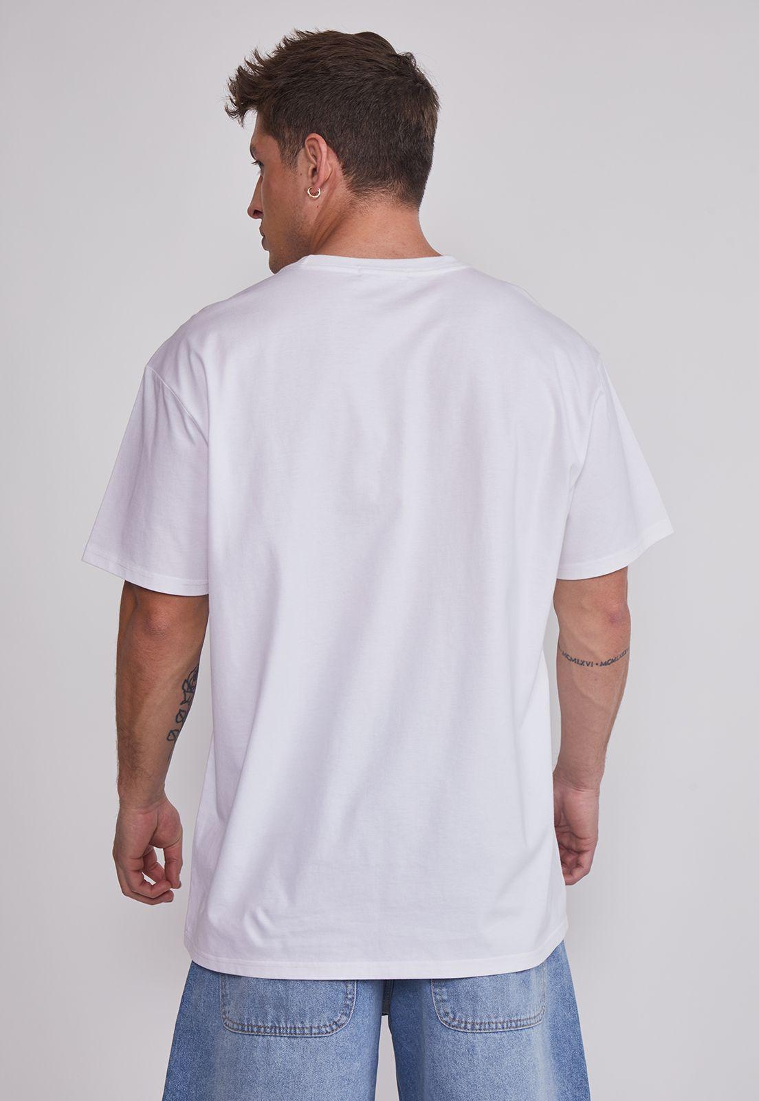 Polera Hombre Print Oversize Blanco Sioux-3