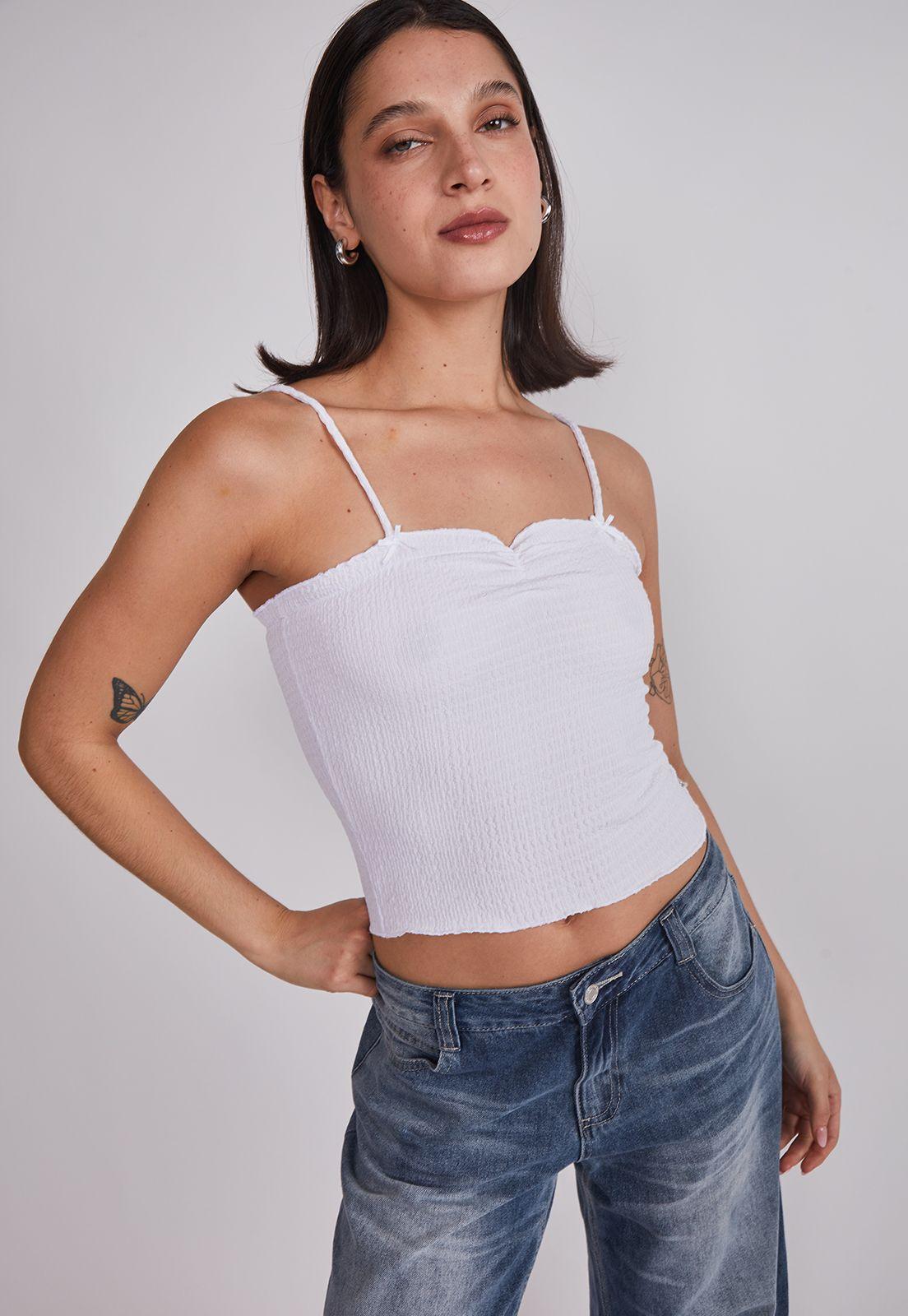 Peto Mujer Tela Texturada Blanco Sioux-1