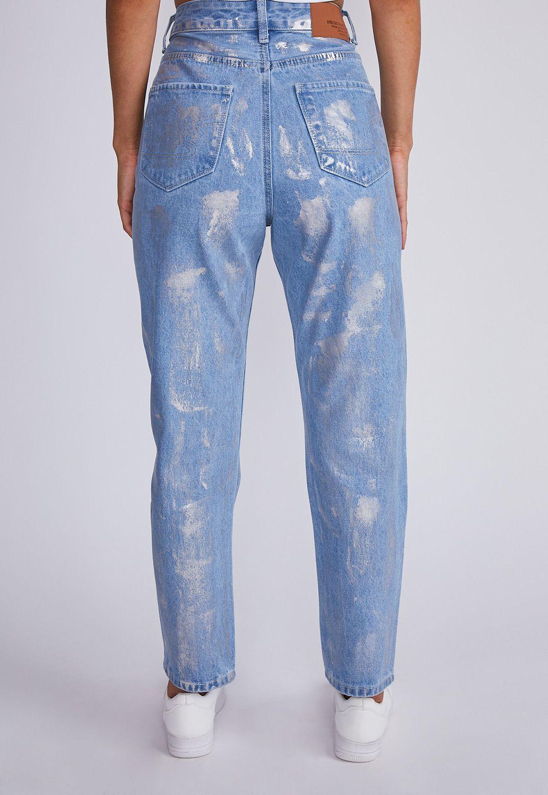 Jeans Mujer Azul Mom Metalizados Sioux-2