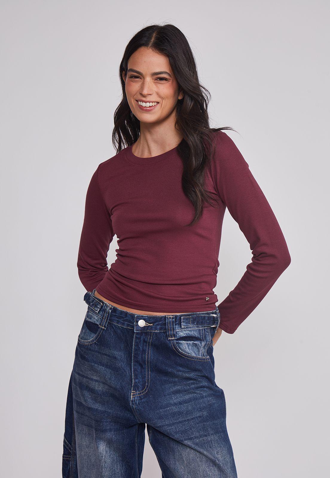 Camiseta Mujer Termica Burdeo Sioux-0