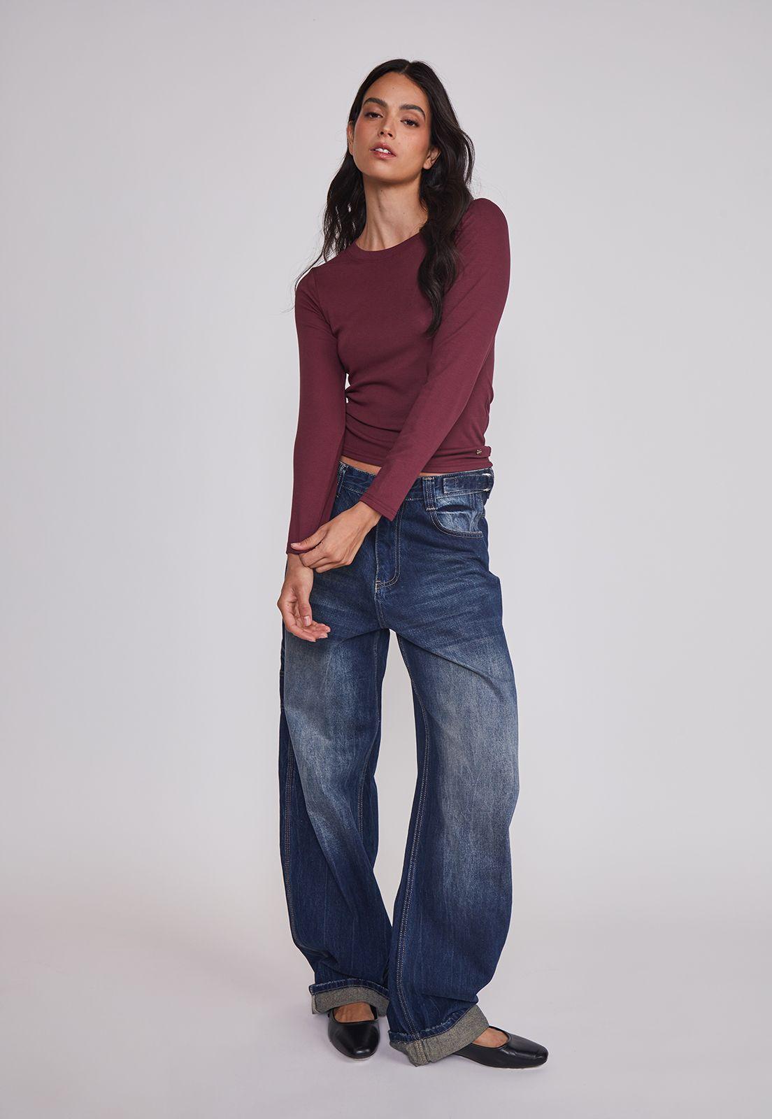 Camiseta Mujer Termica Burdeo Sioux-4