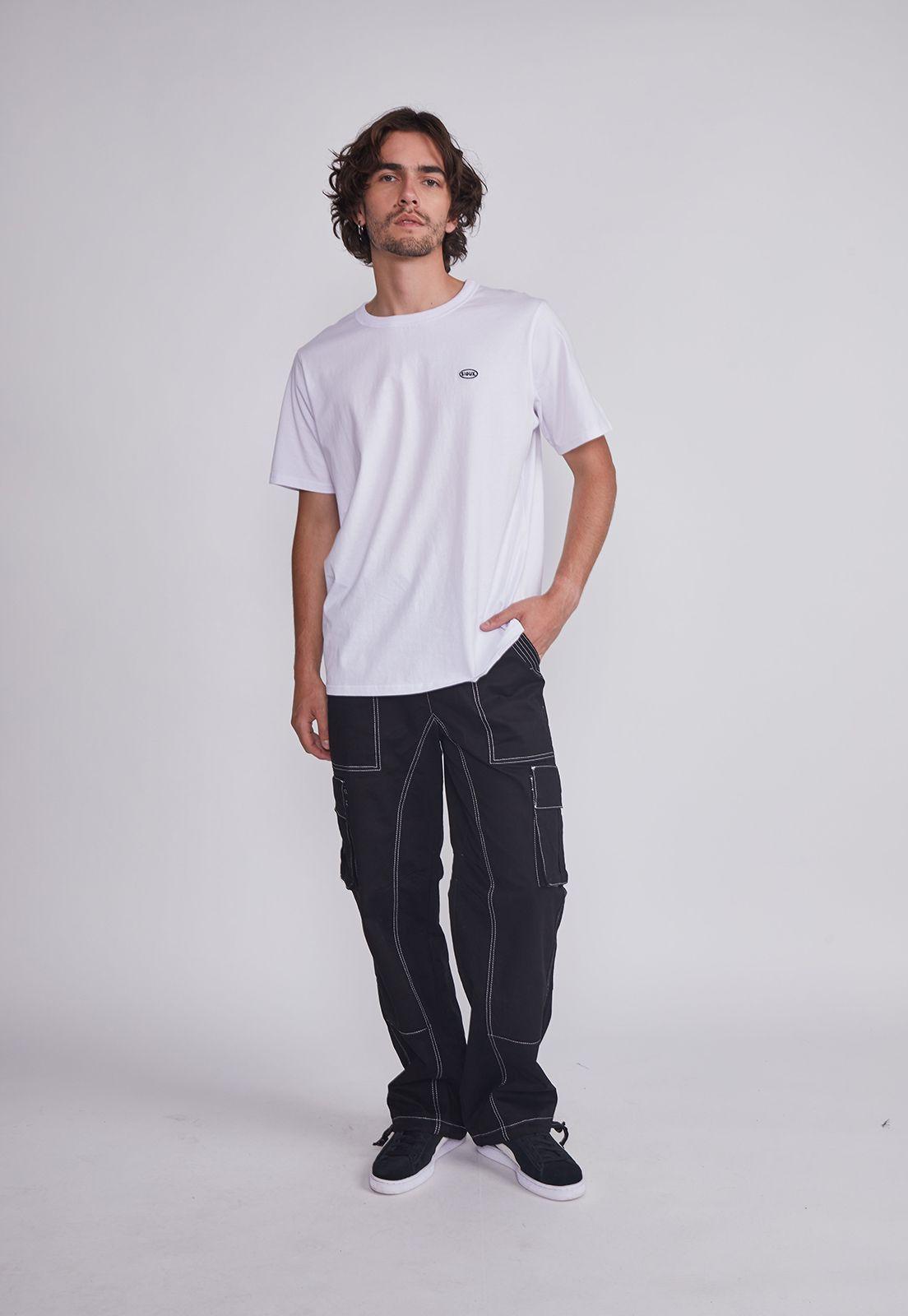 Pantalón Hombre Negro Cargo Costuras Sioux-4