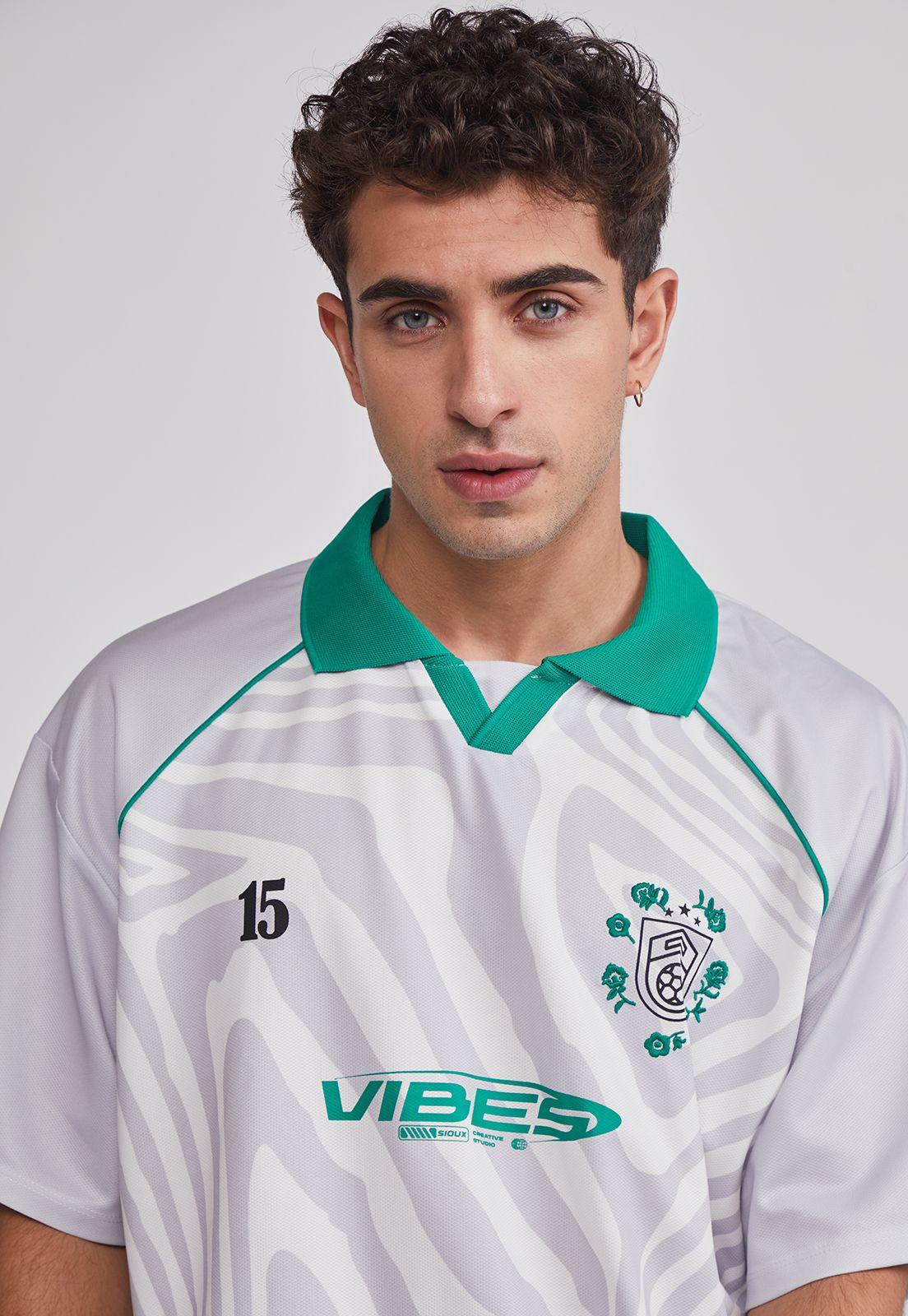 Polera Hombre Oversize Fútbol Retro Gris Sioux-2