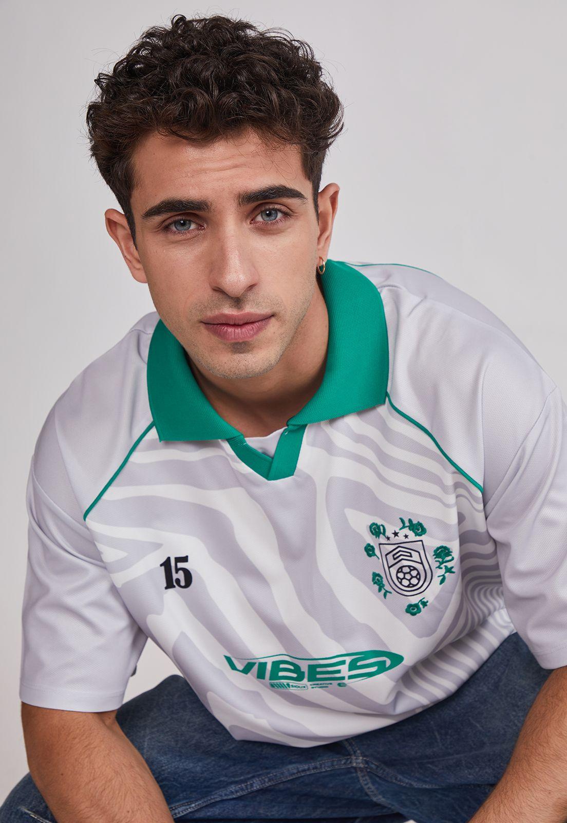 Polera Hombre Oversize Fútbol Retro Gris Sioux-4