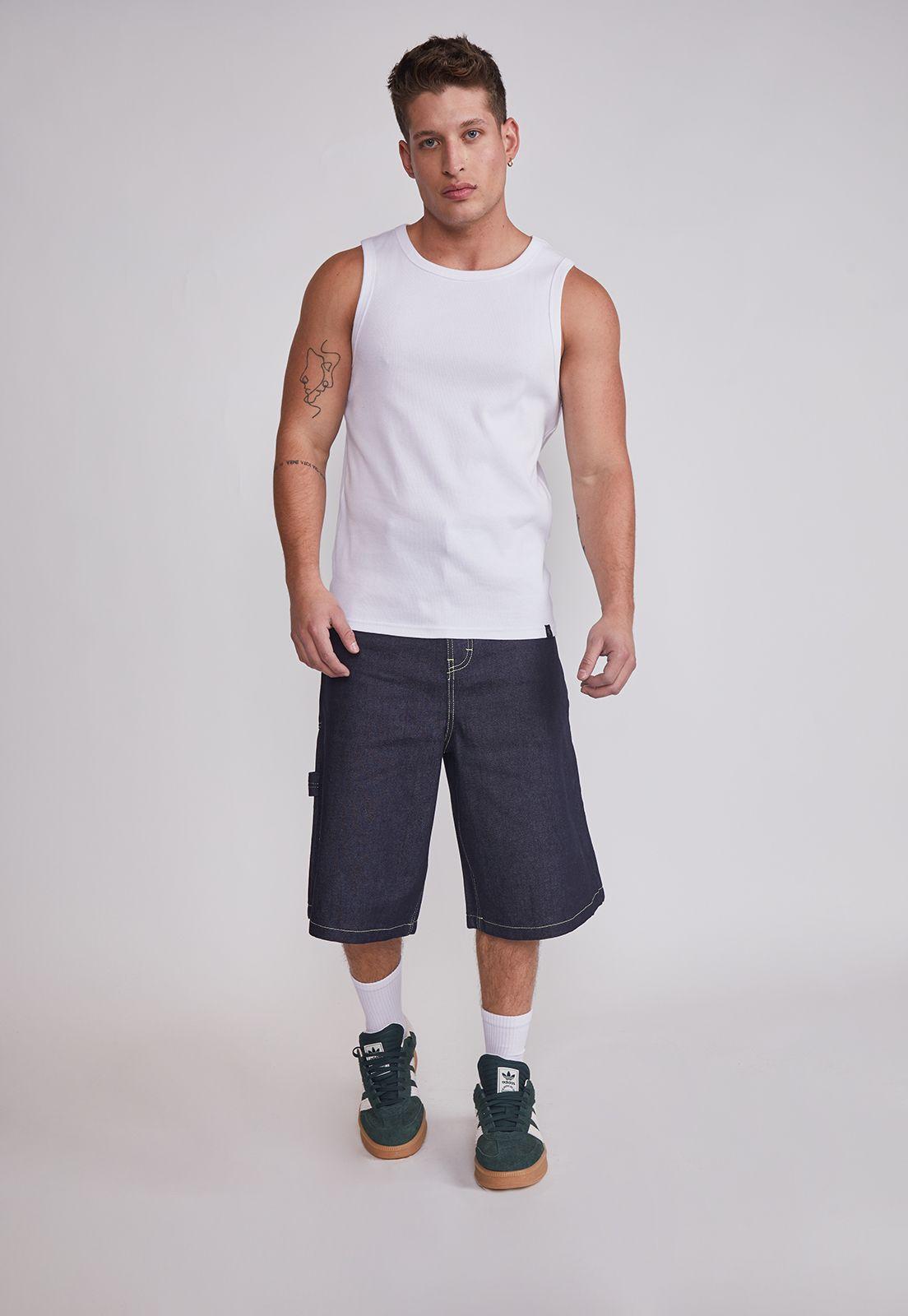 Polera Sin Manga Hombre Sin Manga Lisa Blanco Sioux-4