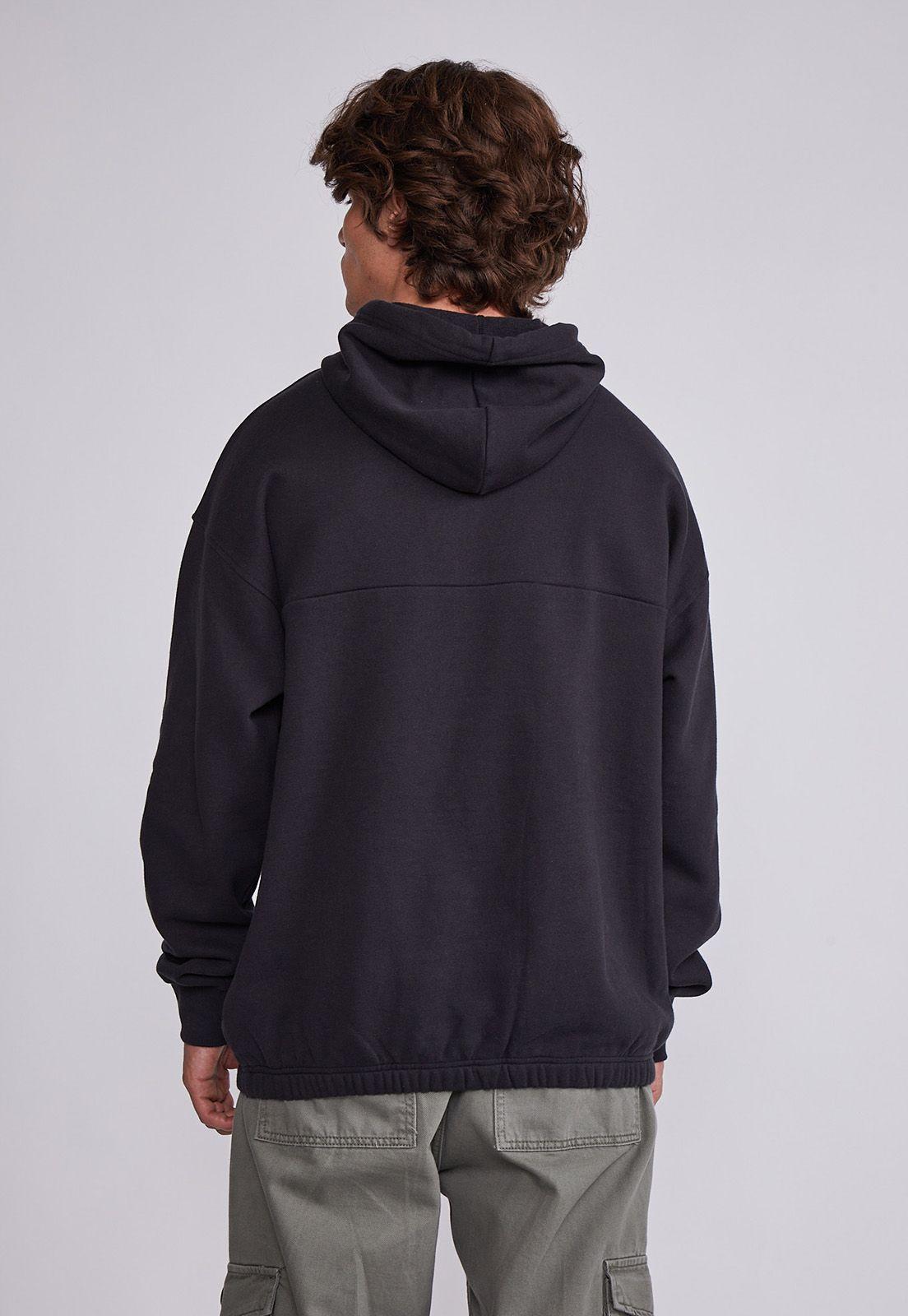 Polerón Hombre Negro Cuello Alto y Pretina Sioux-2