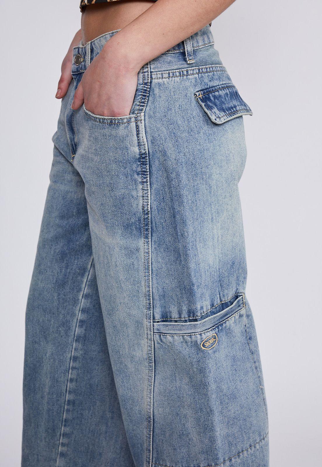 Jeans Mujer Celeste Wide Leg Lavado Sioux-1