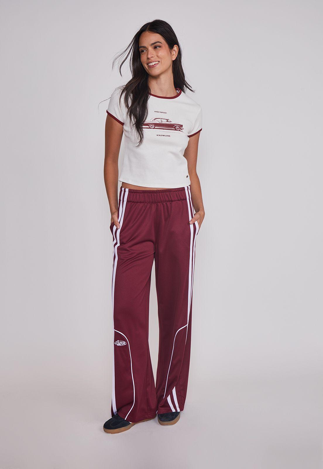 Pantalón Buzo Mujer Track Pant Burdeo Sioux-2
