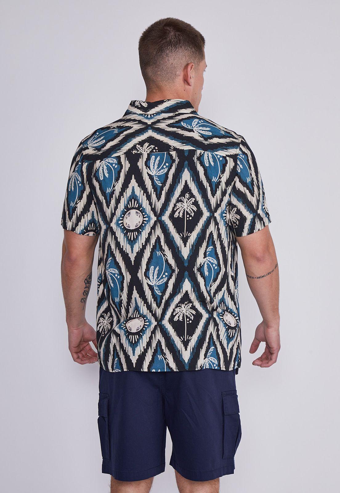 Camisa Hombre Azul Palmeras Sioux-3