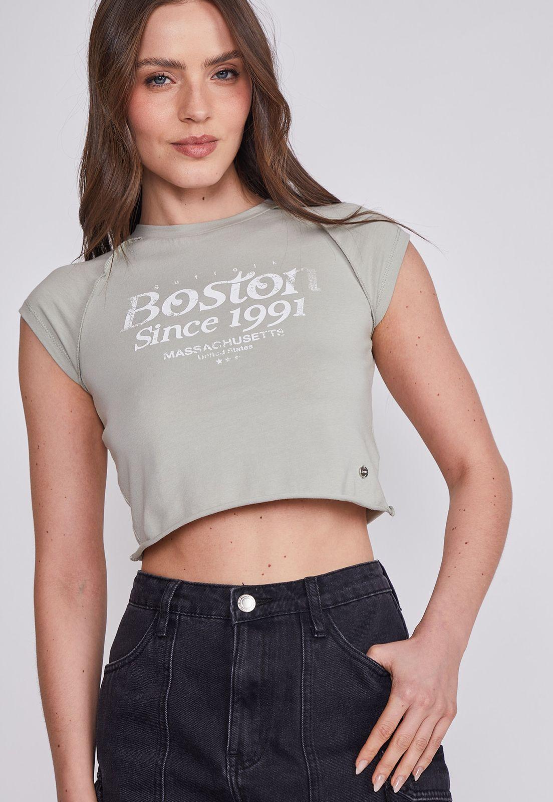 Polera Mujer Verde Lavado Bostom Sioux-1