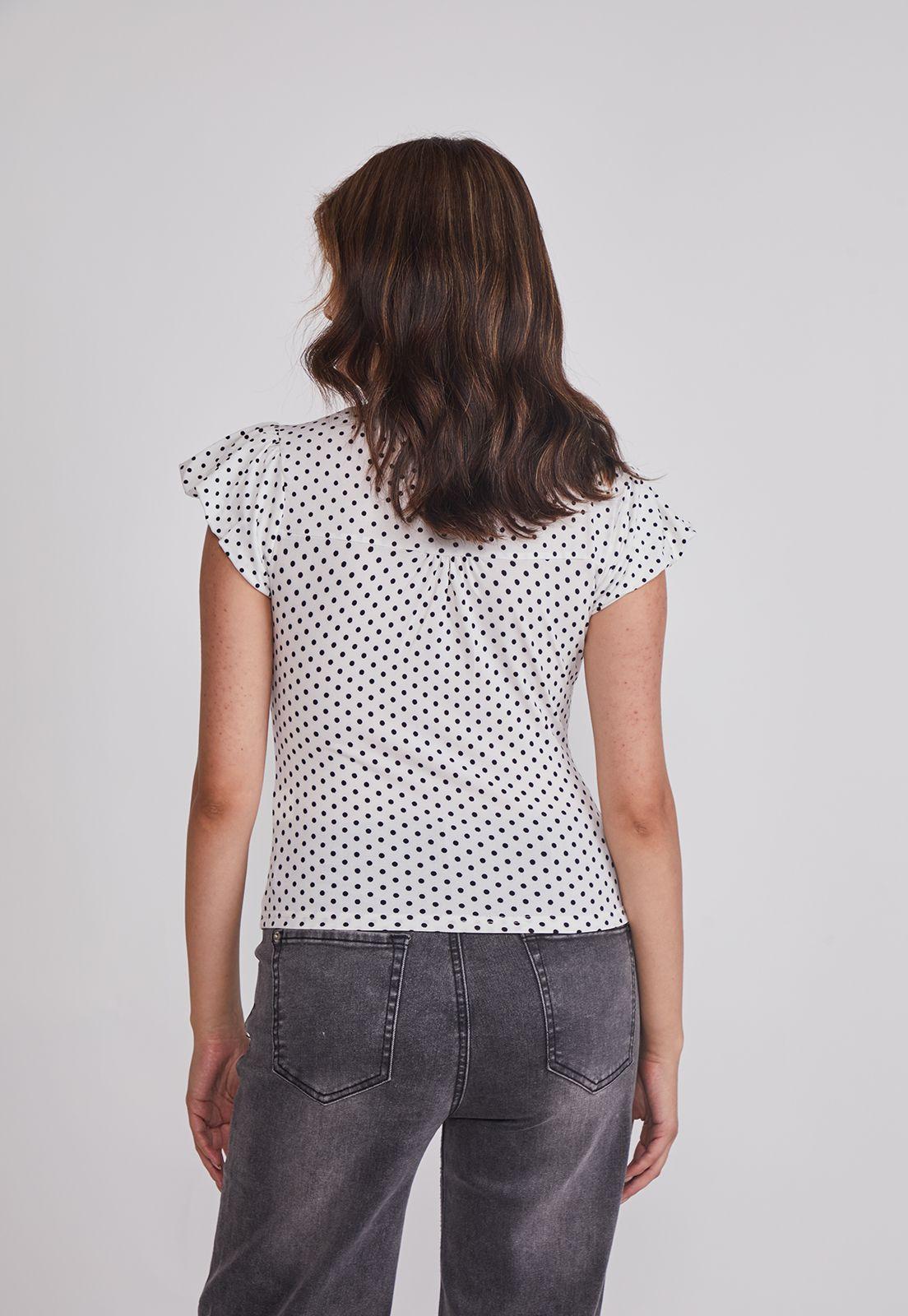 Polera Mujer Botones Lunares Blanco Sioux-2