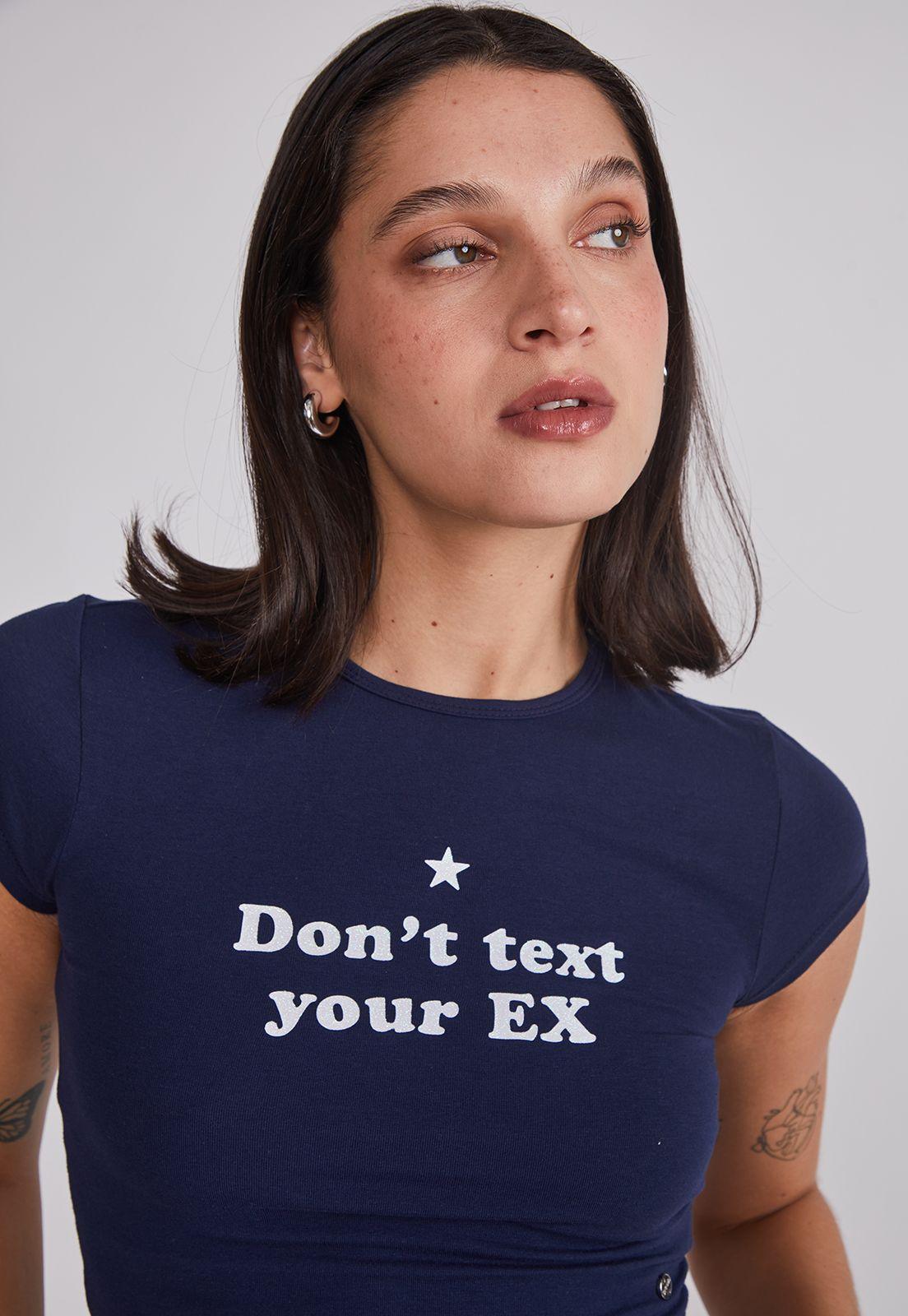 Polera Mujer Baby Tee Glitter Azul Sioux-2