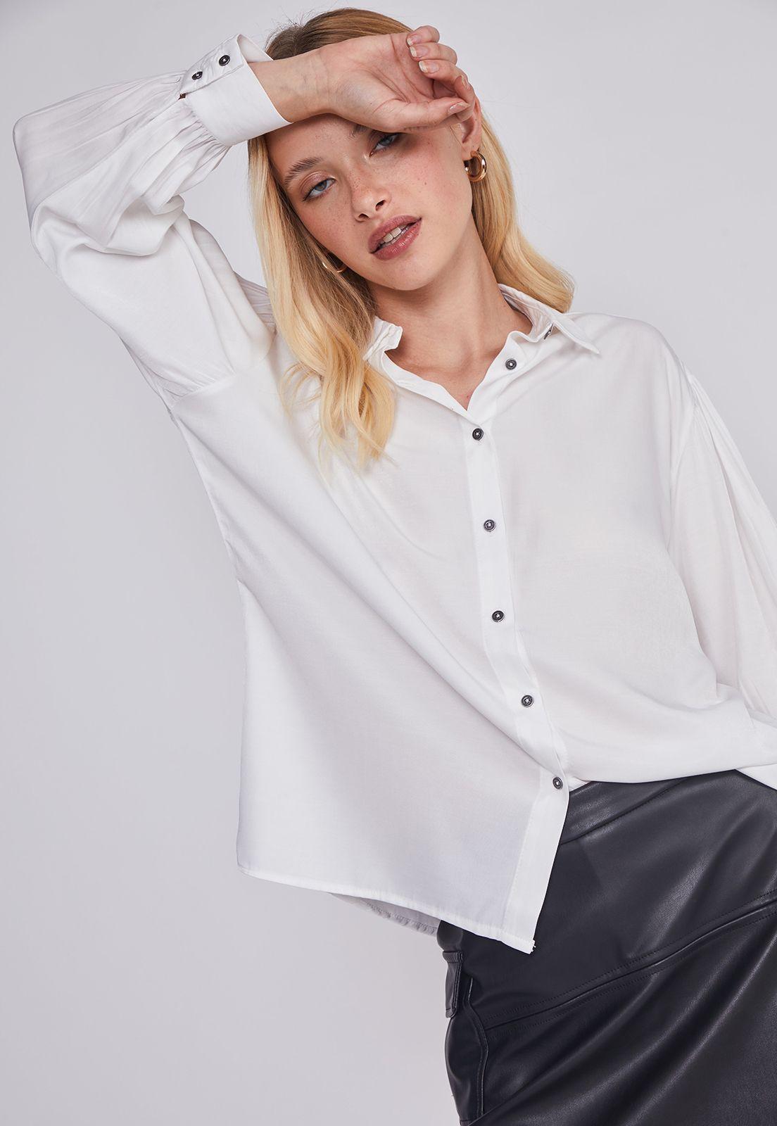 Blusa Mujer Botones Blanco Sioux-0