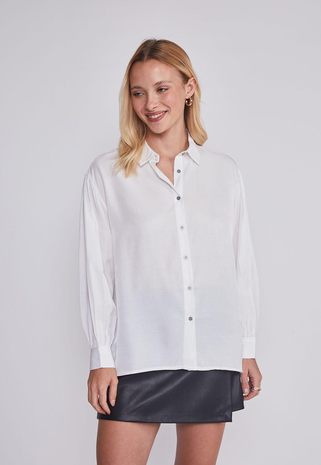 Blusa Mujer Botones Blanco Sioux-1