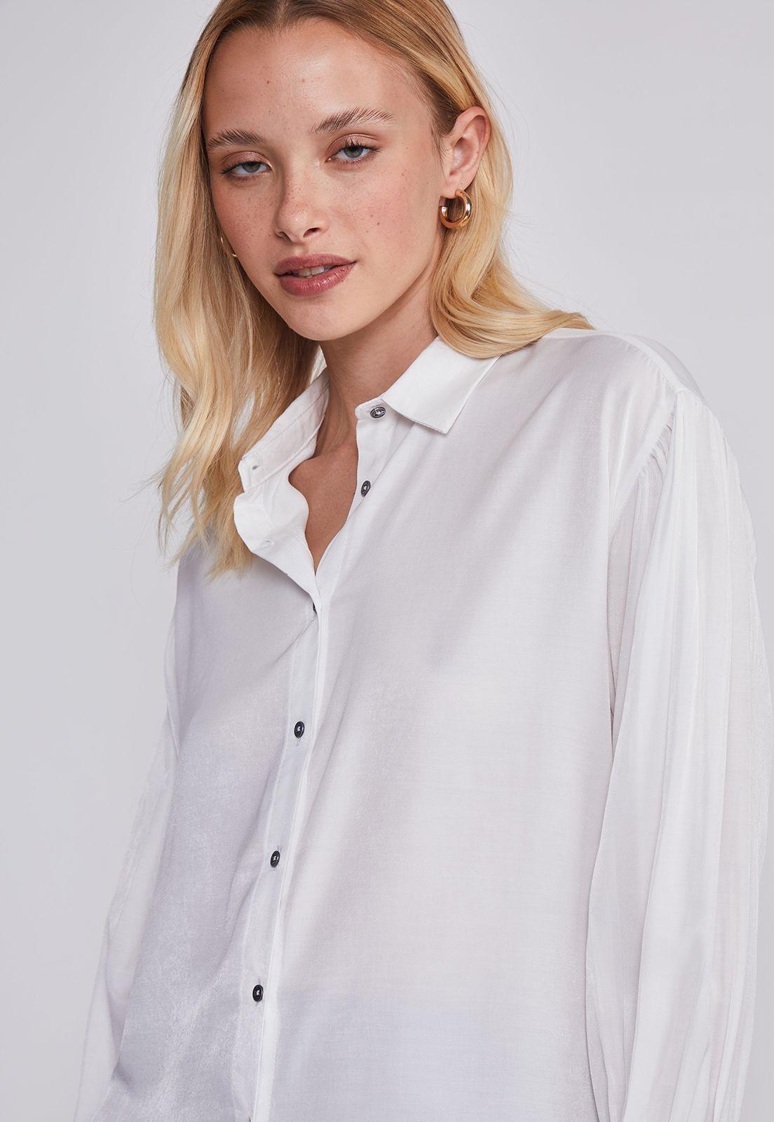Blusa Mujer Botones Blanco Sioux-2