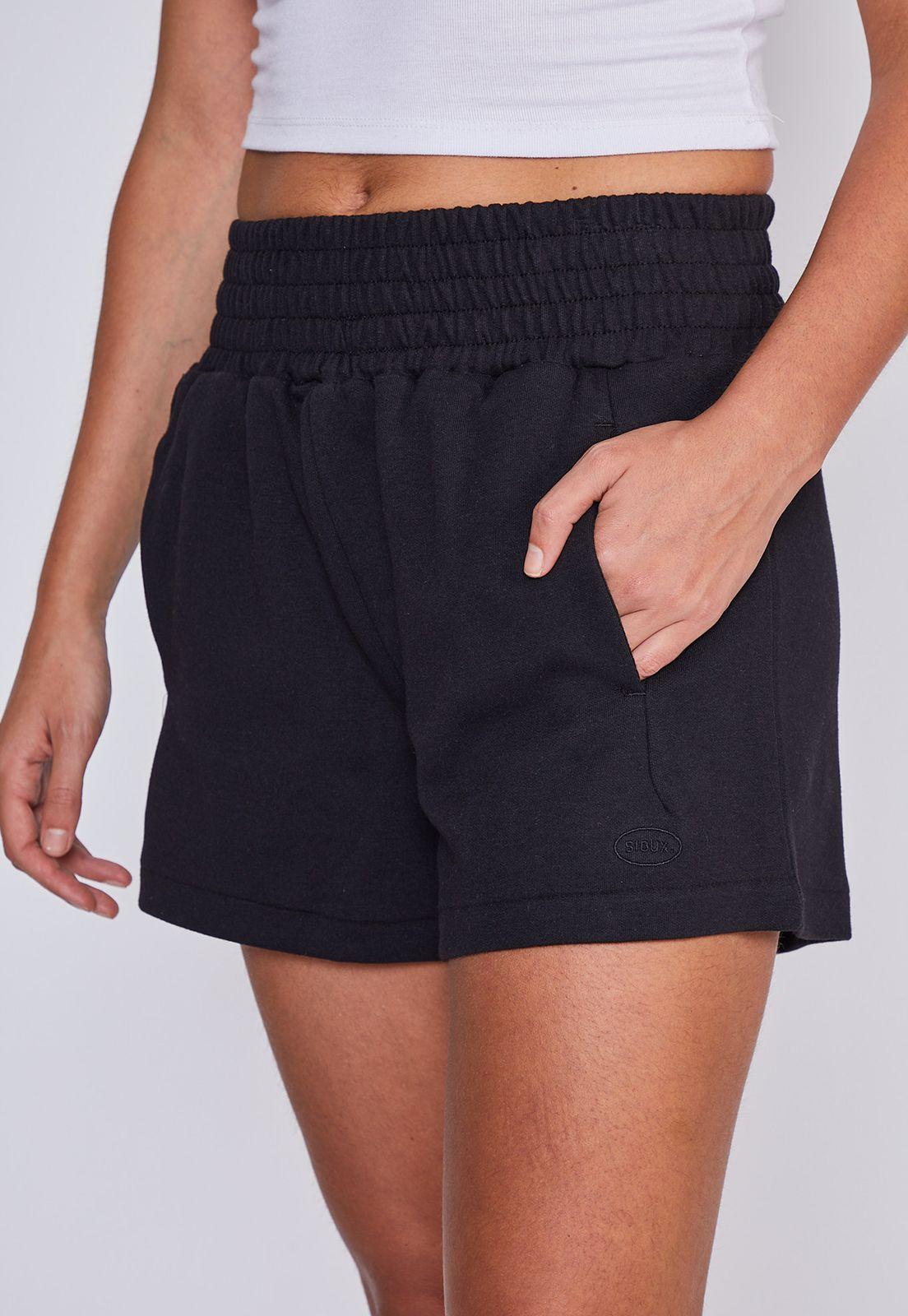 Short Mujer Franela Negro Sioux-1
