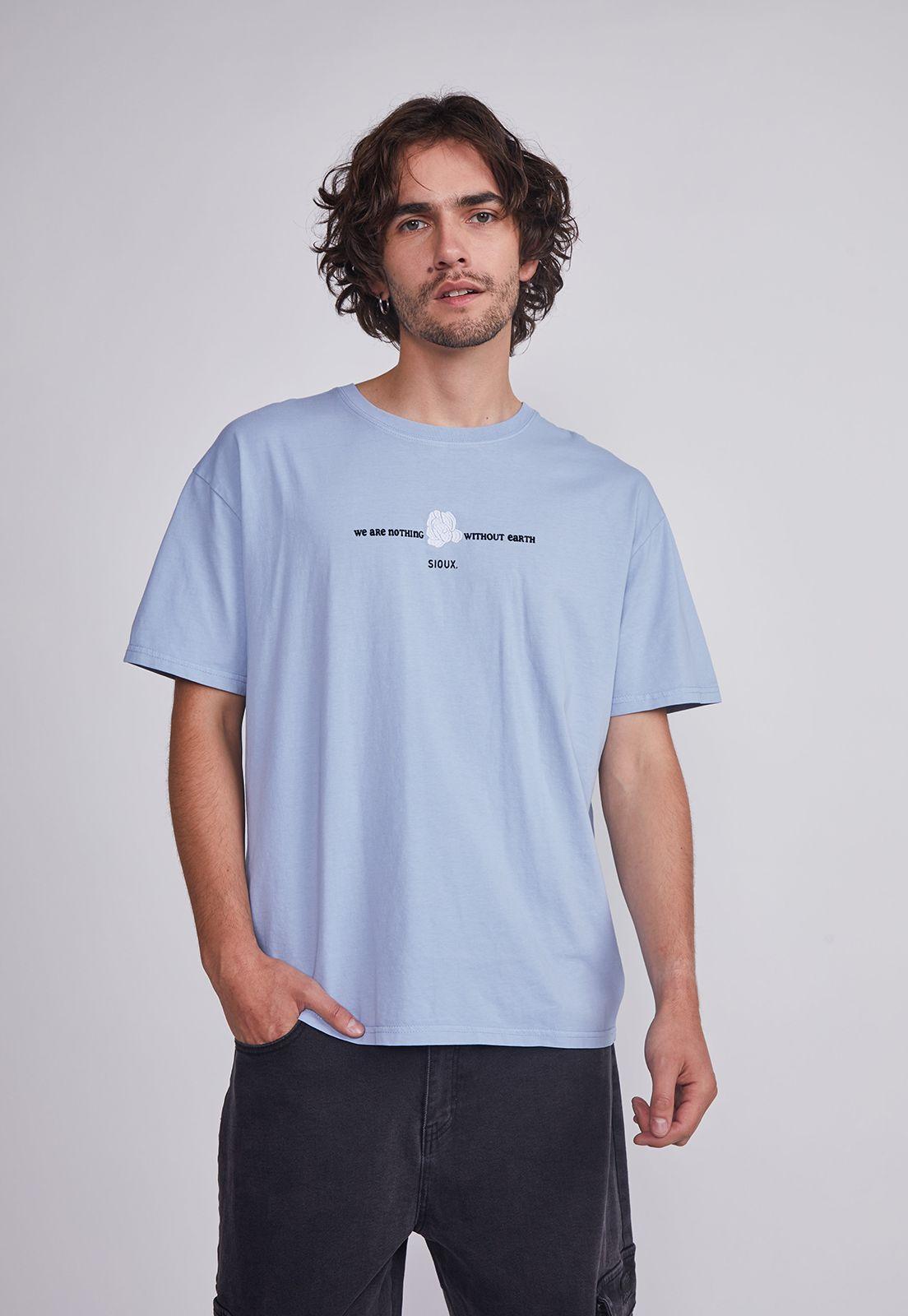 Polera Hombre Celeste Bordado Sioux-0