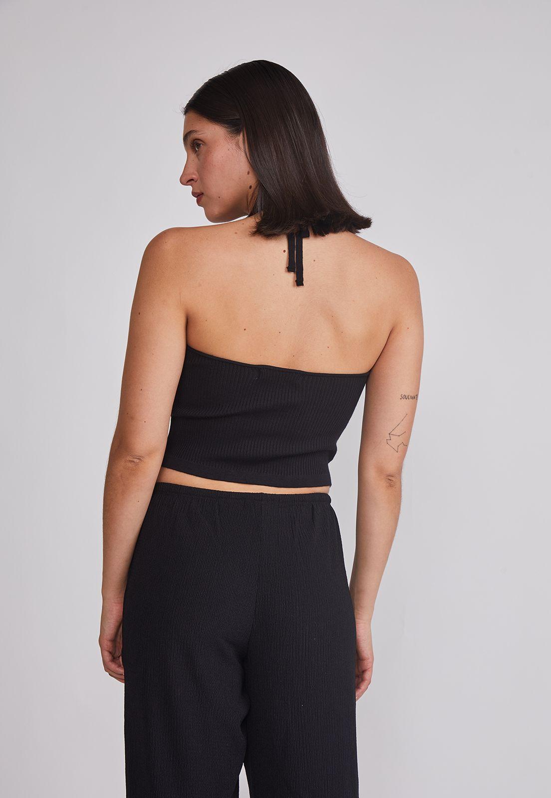 Peto Mujer Tejido Argolla Negro Sioux-3