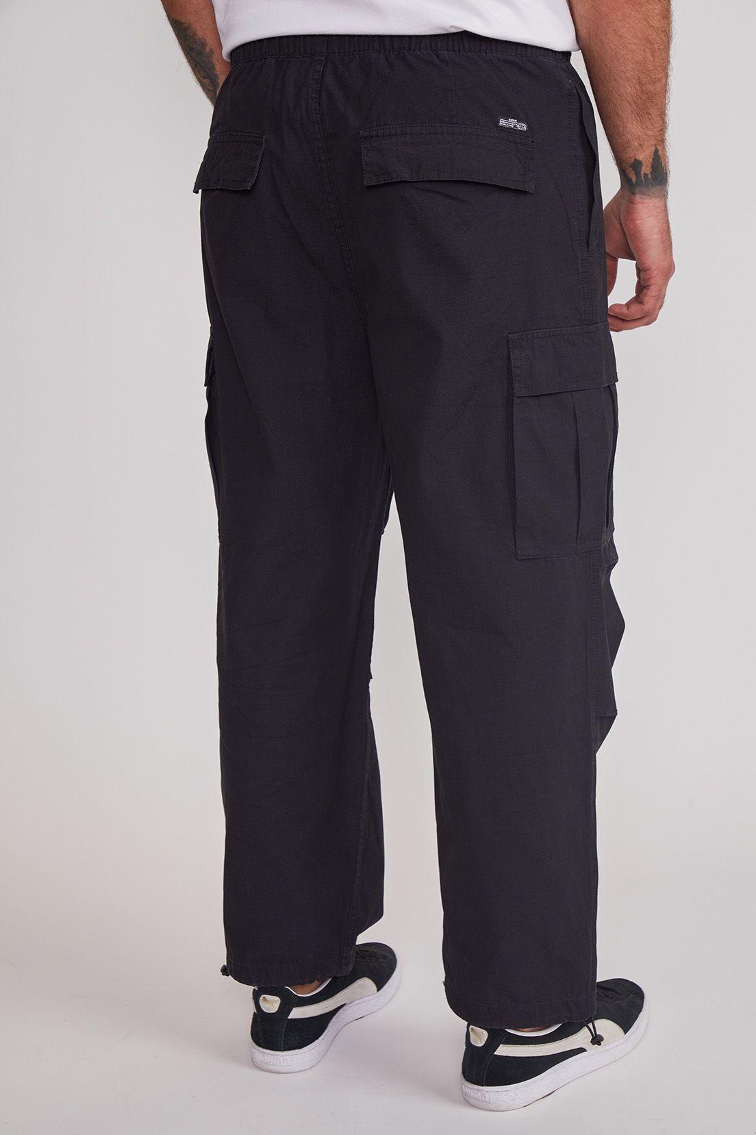 Pantalón Hombre Cargo Parachute Negro Sioux-2