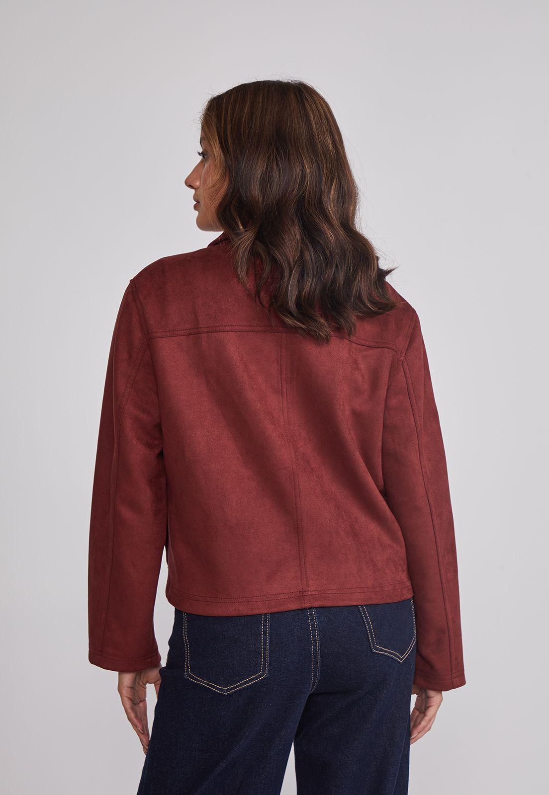 Chaqueta Mujer Bolsillos Delanteros Burdeo Sioux-2
