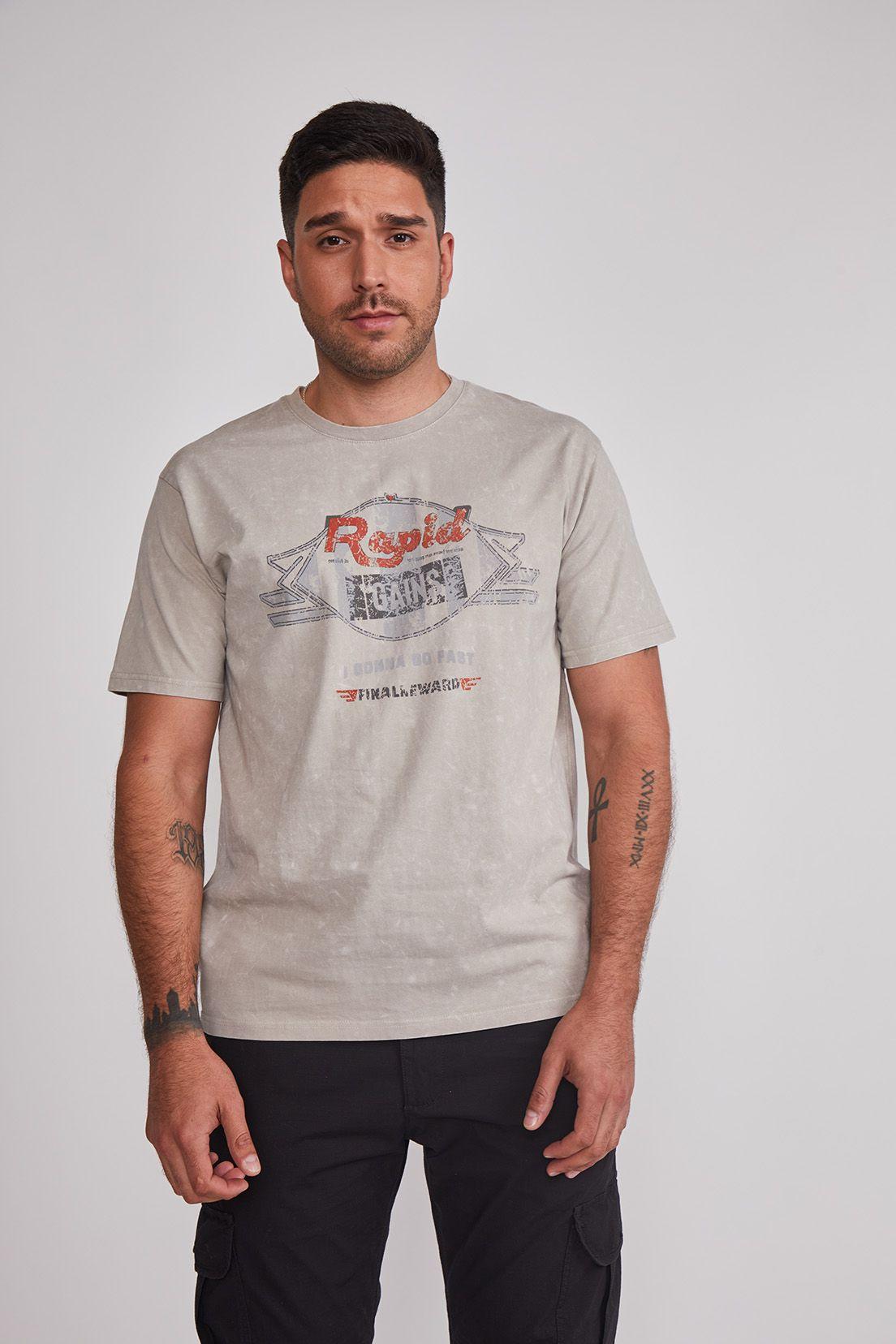 Polera Hombre Racing Boxy Gris Sioux-0