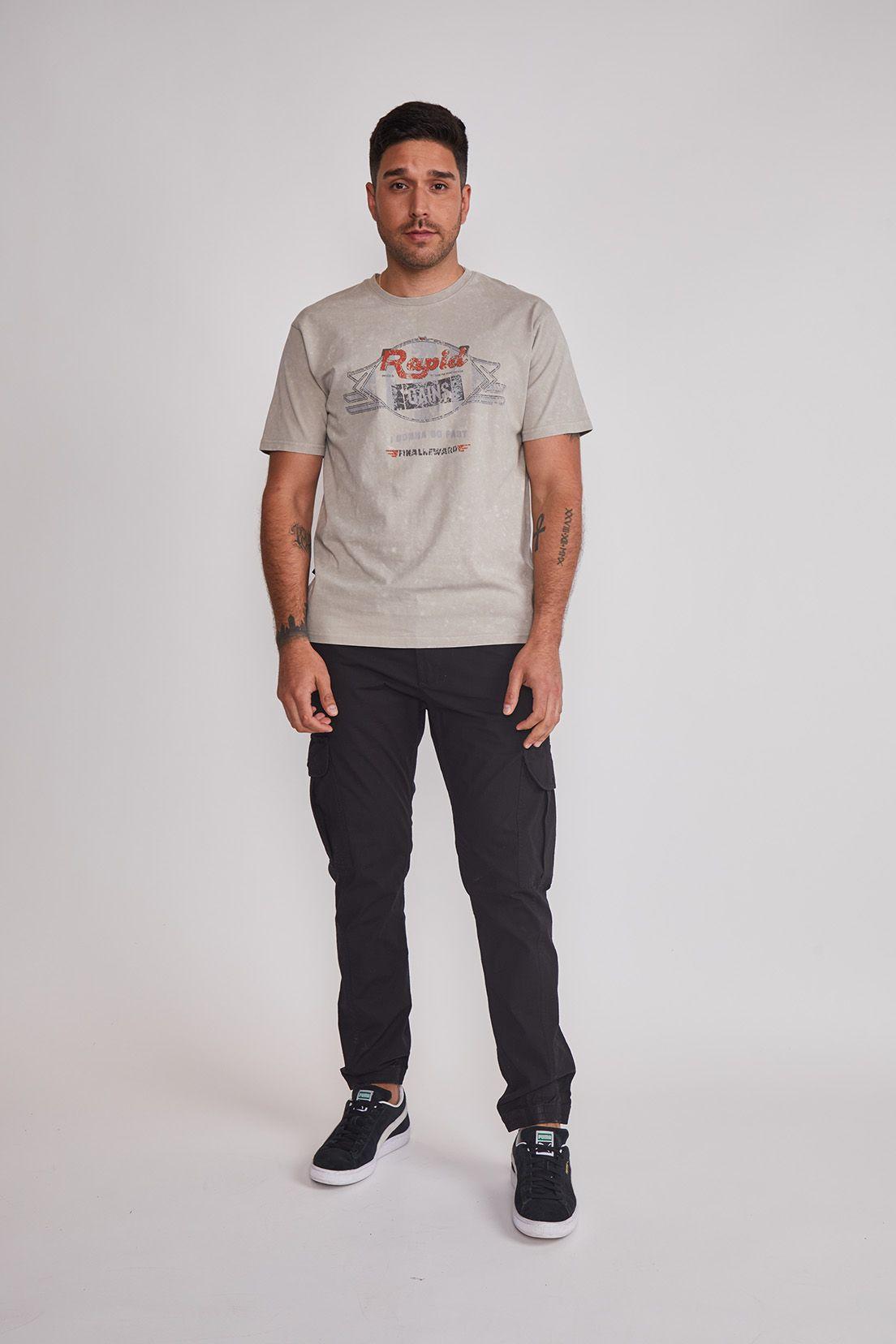 Polera Hombre Racing Boxy Gris Sioux-4