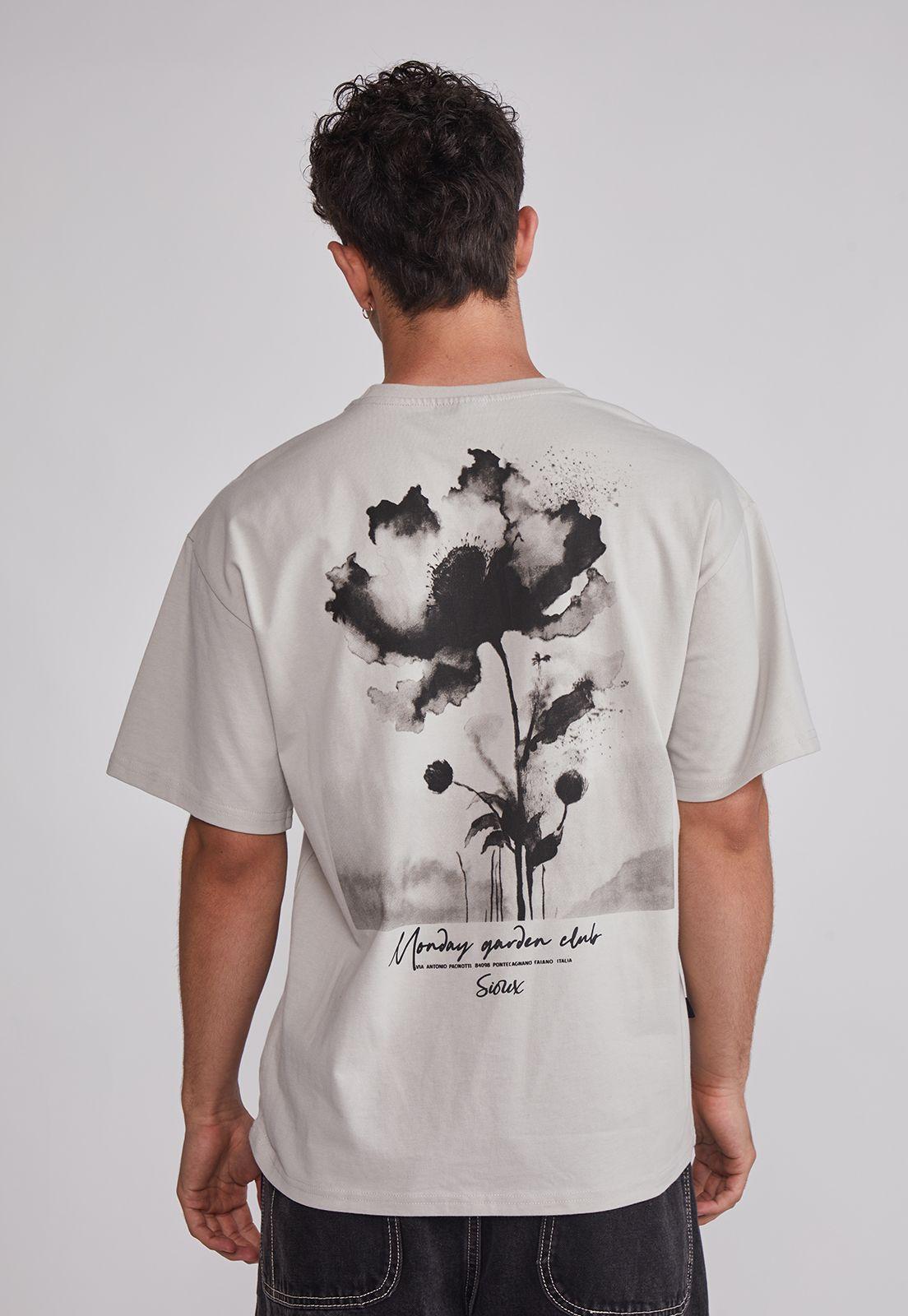 Polera Hombre Flor Byn Gris Sioux-1