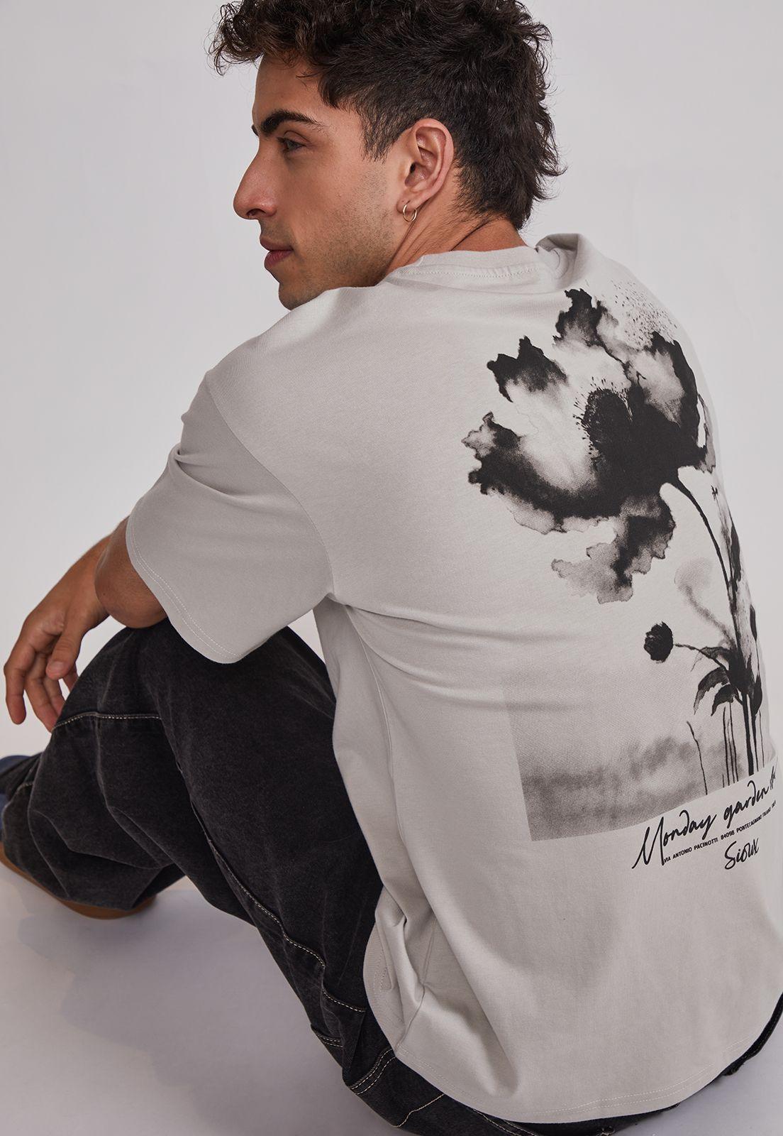 Polera Hombre Flor Byn Gris Sioux-3