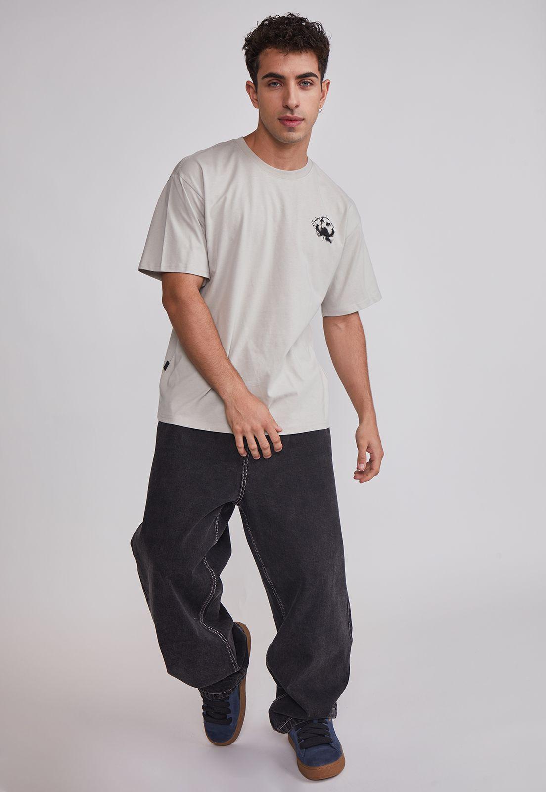 Polera Hombre Flor Byn Gris Sioux-4