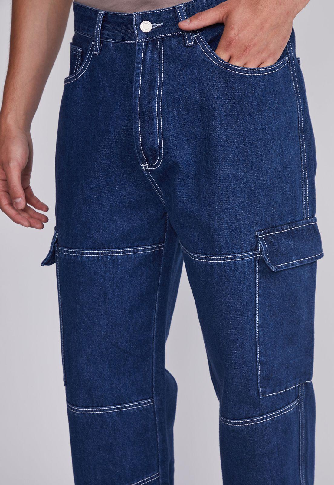 Jeans Hombre Azul Recto Contraste Sioux-1