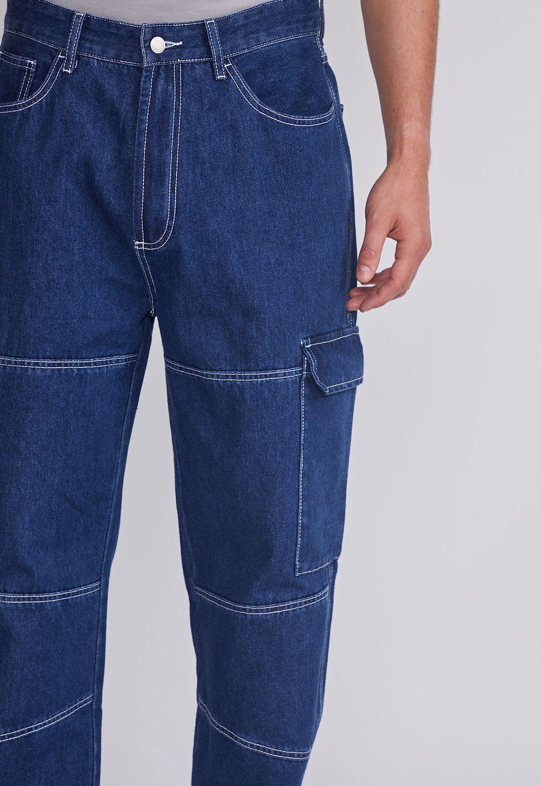 Jeans Hombre Azul Recto Contraste Sioux-2