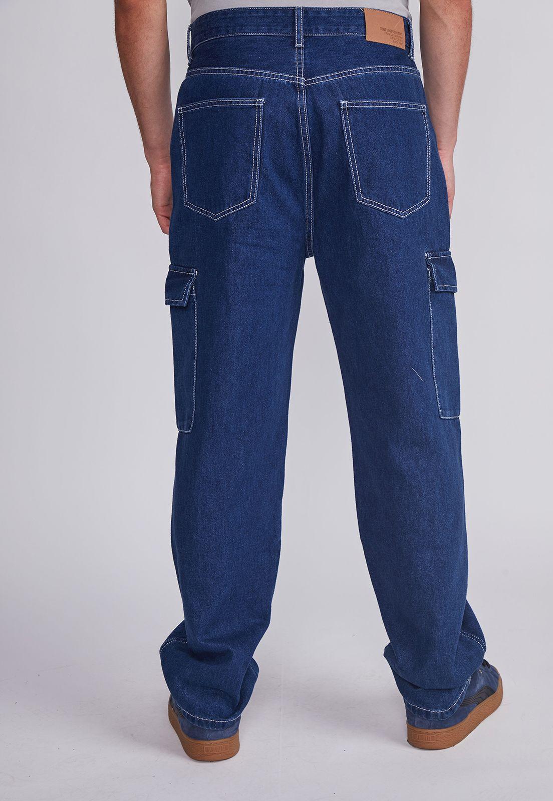 Jeans Hombre Azul Recto Contraste Sioux-3