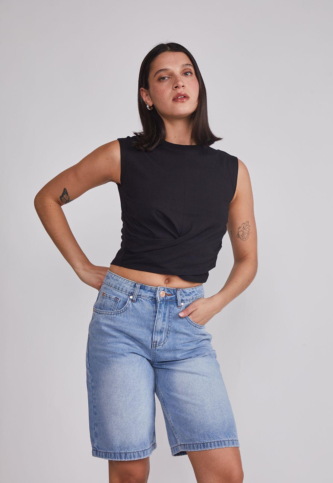 Peto Mujer Delantero Cruzado Negro Sioux-0