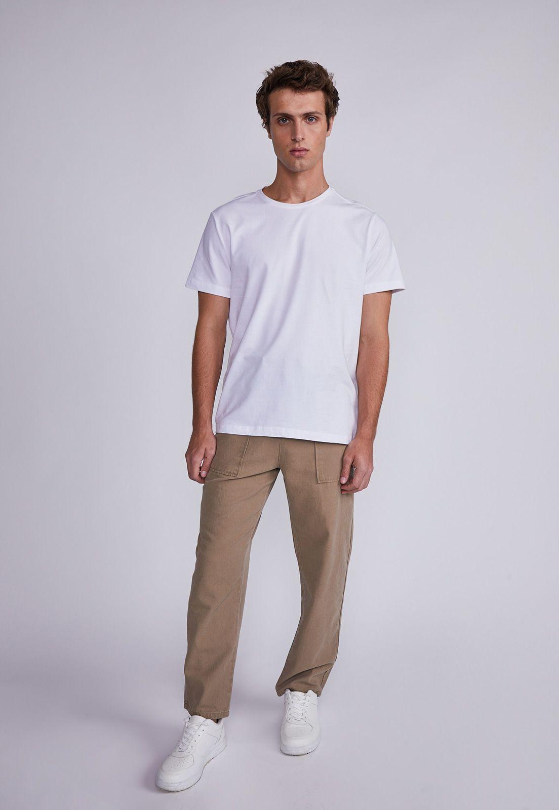 Pantalón Hombre Arena Gabardina Con Botón Sioux-3