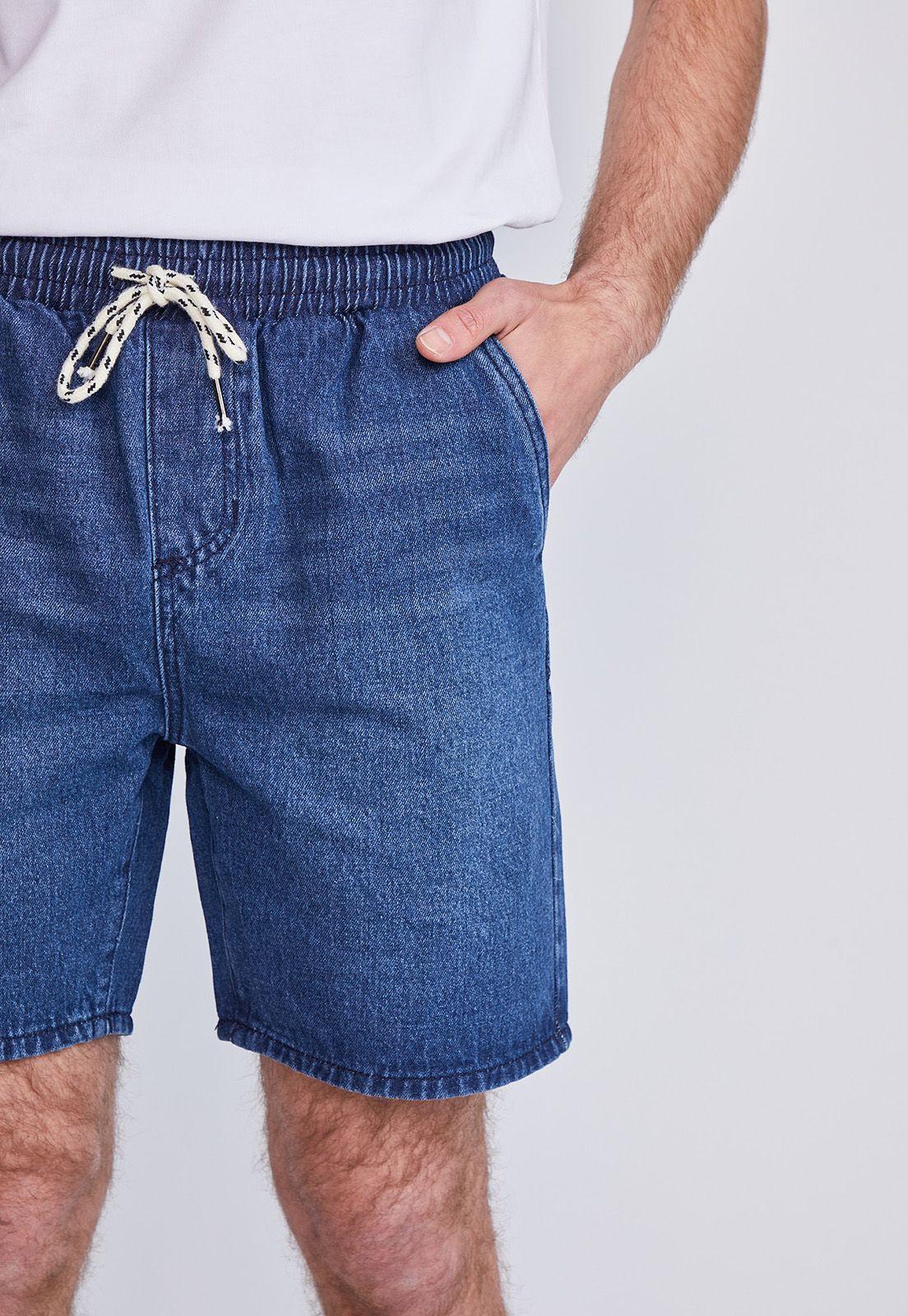 Bermuda Hombre Denim Pretica Elasticada Azul Sioux-1