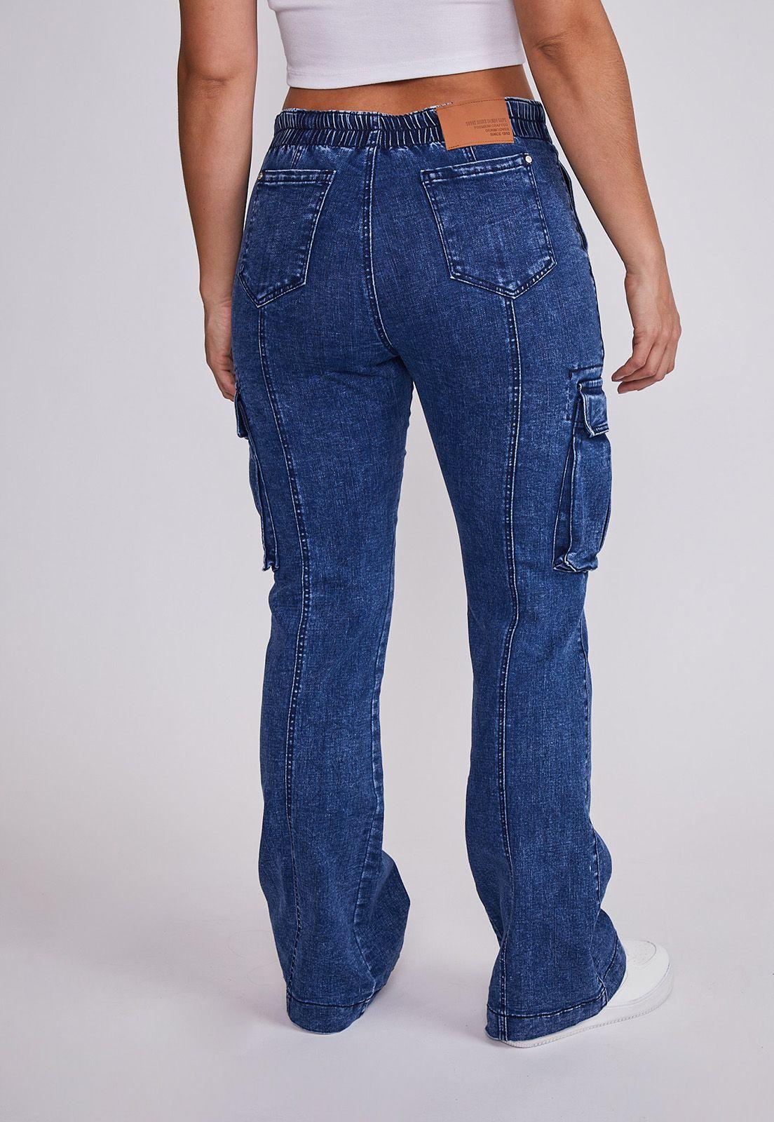 Jeans Mujer Azul Elasticados Bolsillos Carpintero Sioux-2