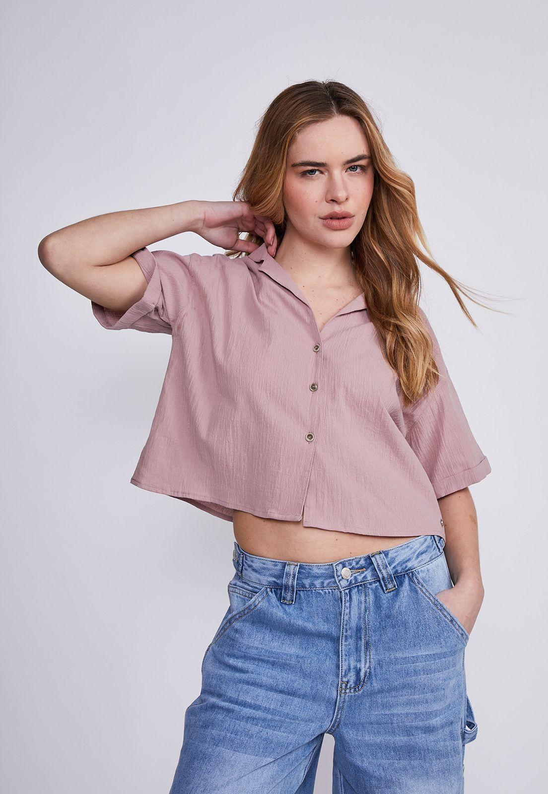 Blusa Mujer Rosado Con Botones Sioux-0