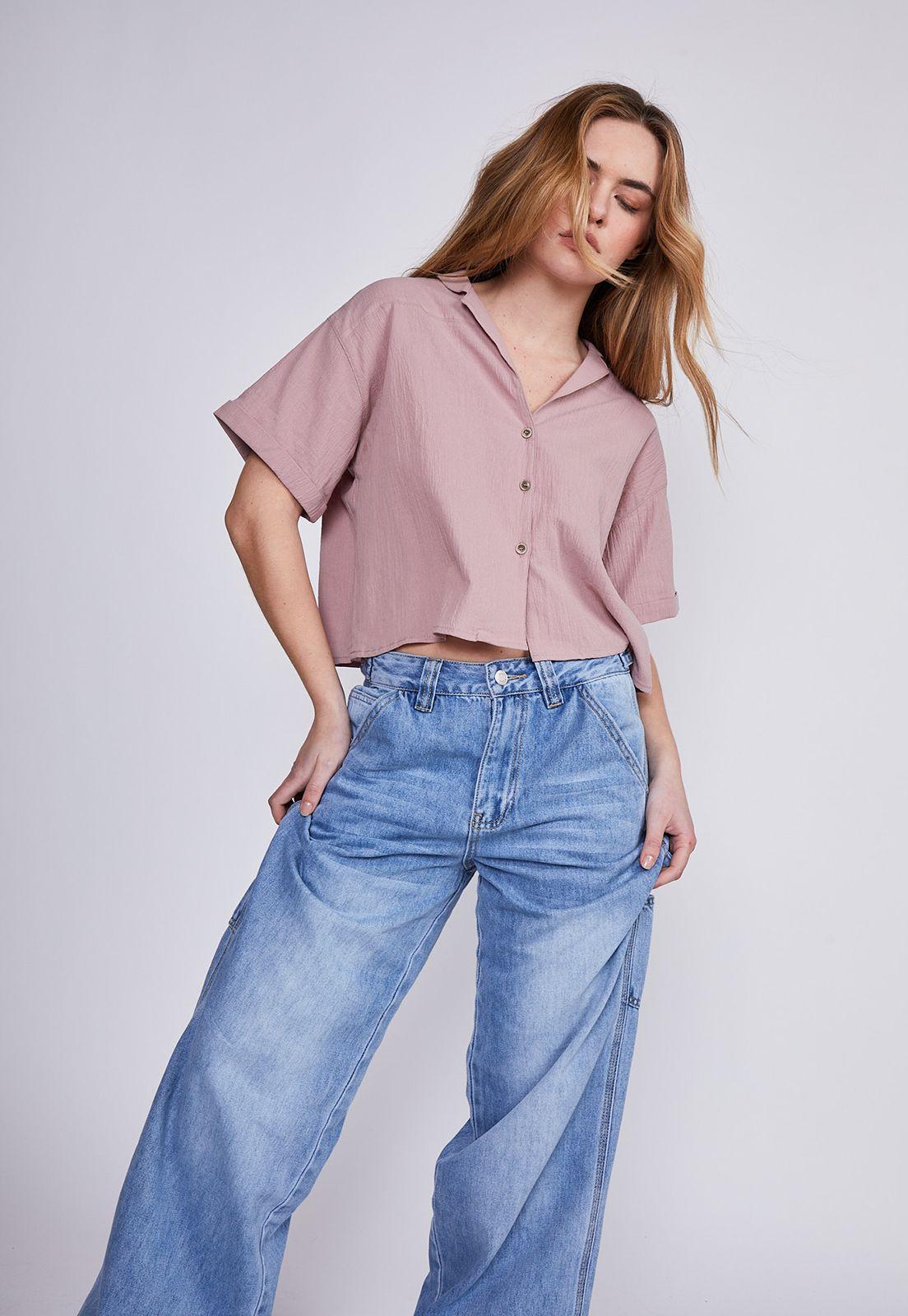 Blusa Mujer Rosado Con Botones Sioux-3