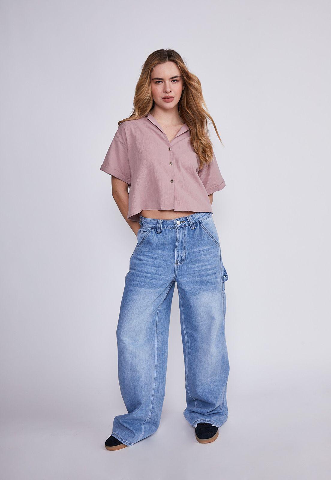 Blusa Mujer Rosado Con Botones Sioux-4