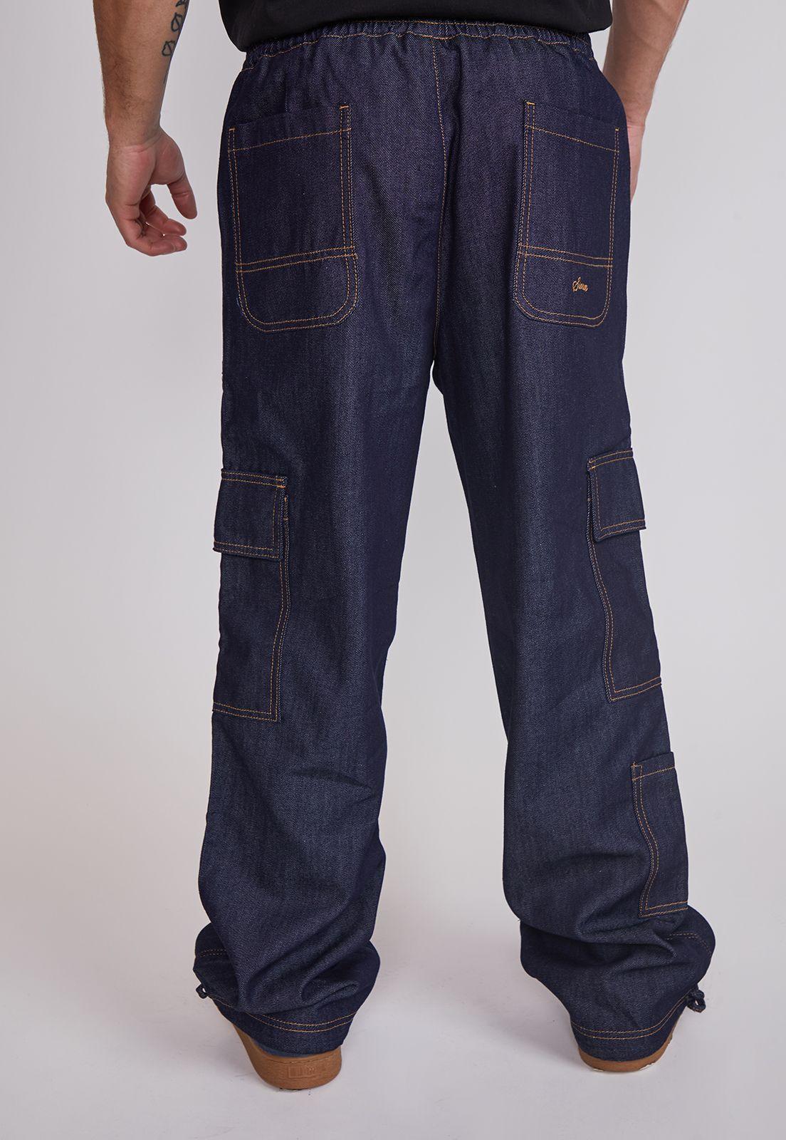 Jeans Hombre Skater Cargo Azul Sioux-2
