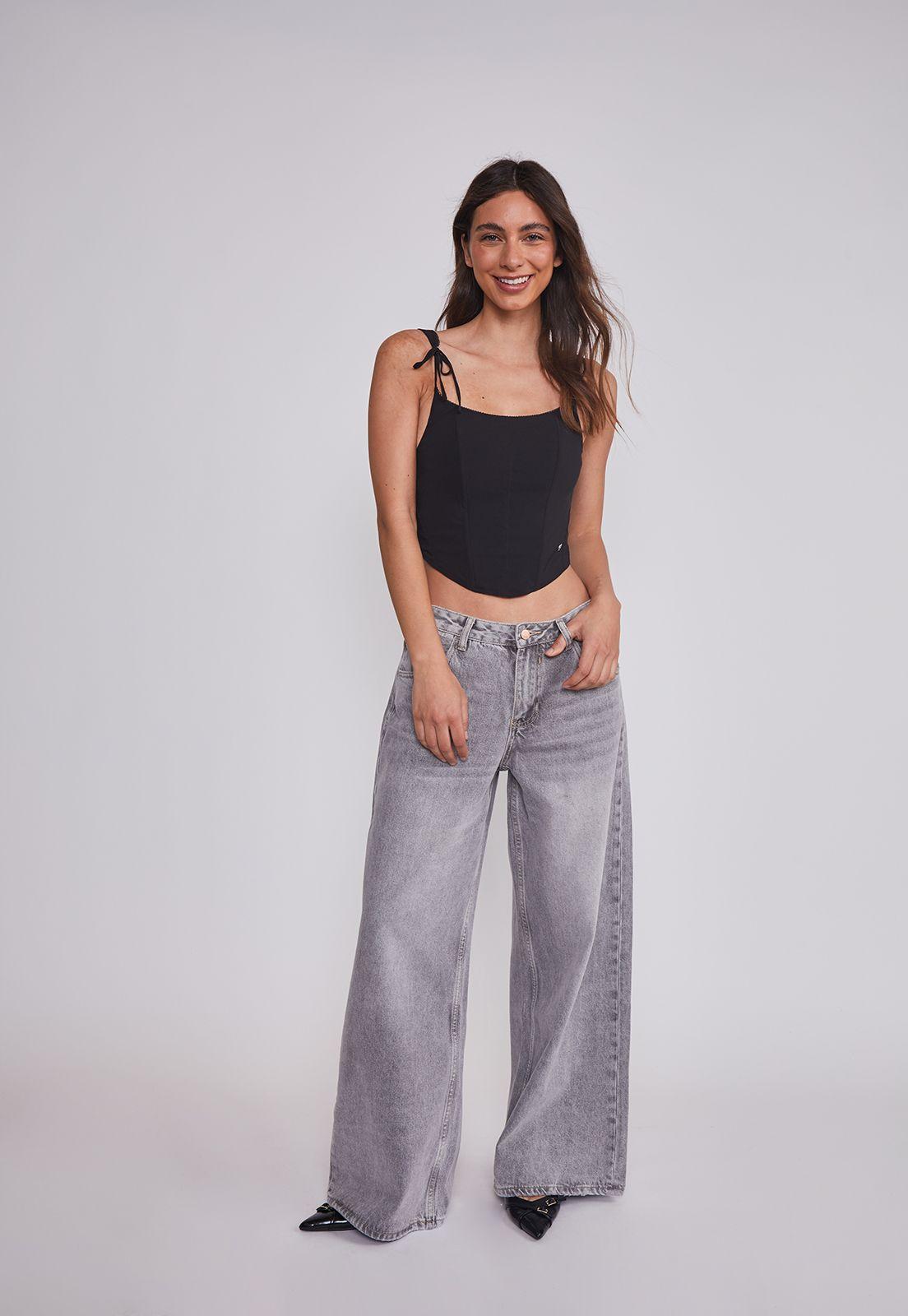 Peto Mujer Corset Estructura Negro Sioux-4