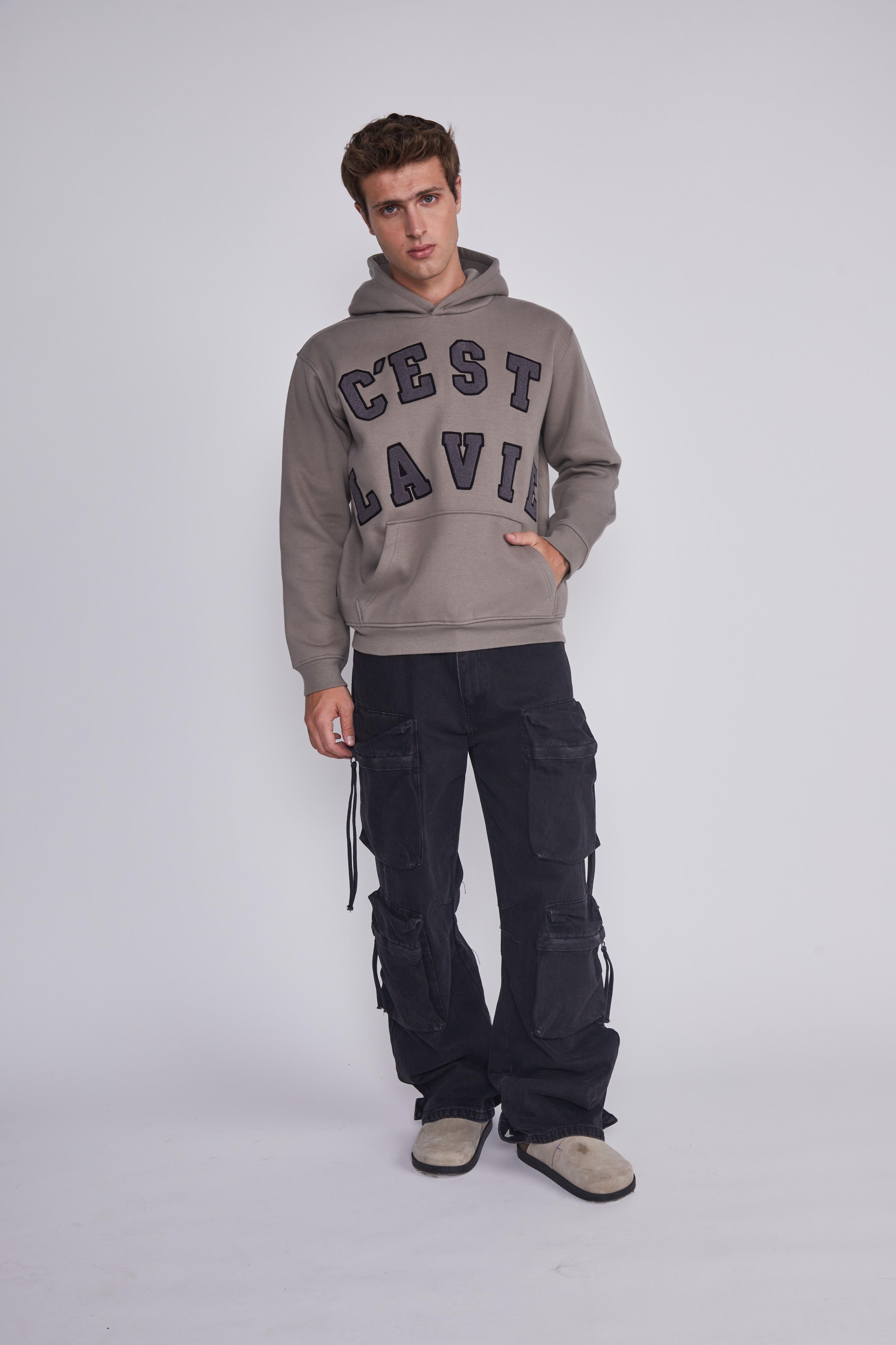 Poleron Hombre 3D College Gris Sioux-4