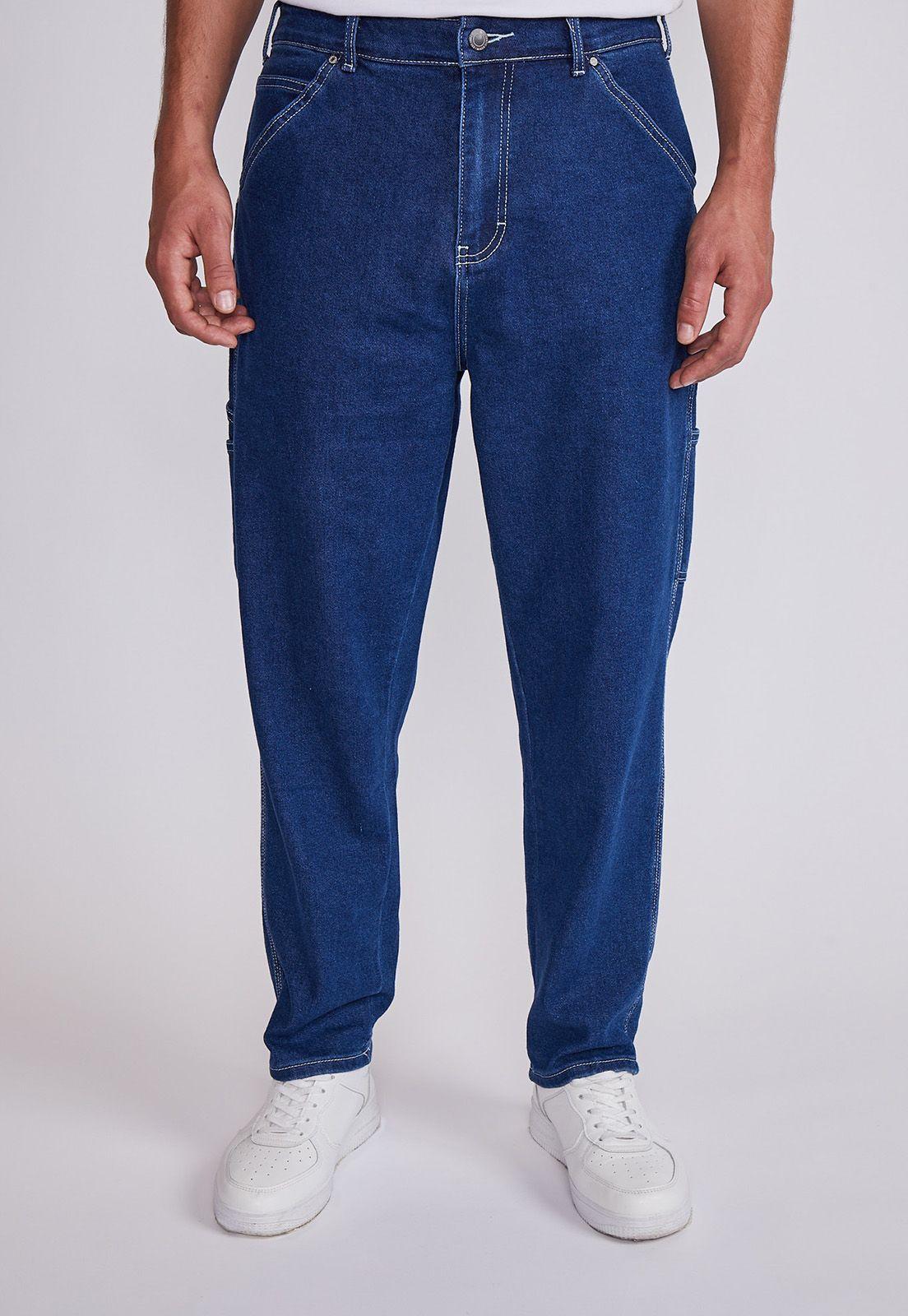 Jeans Hombre Azul Recto Tipo Carpintero Sioux-0