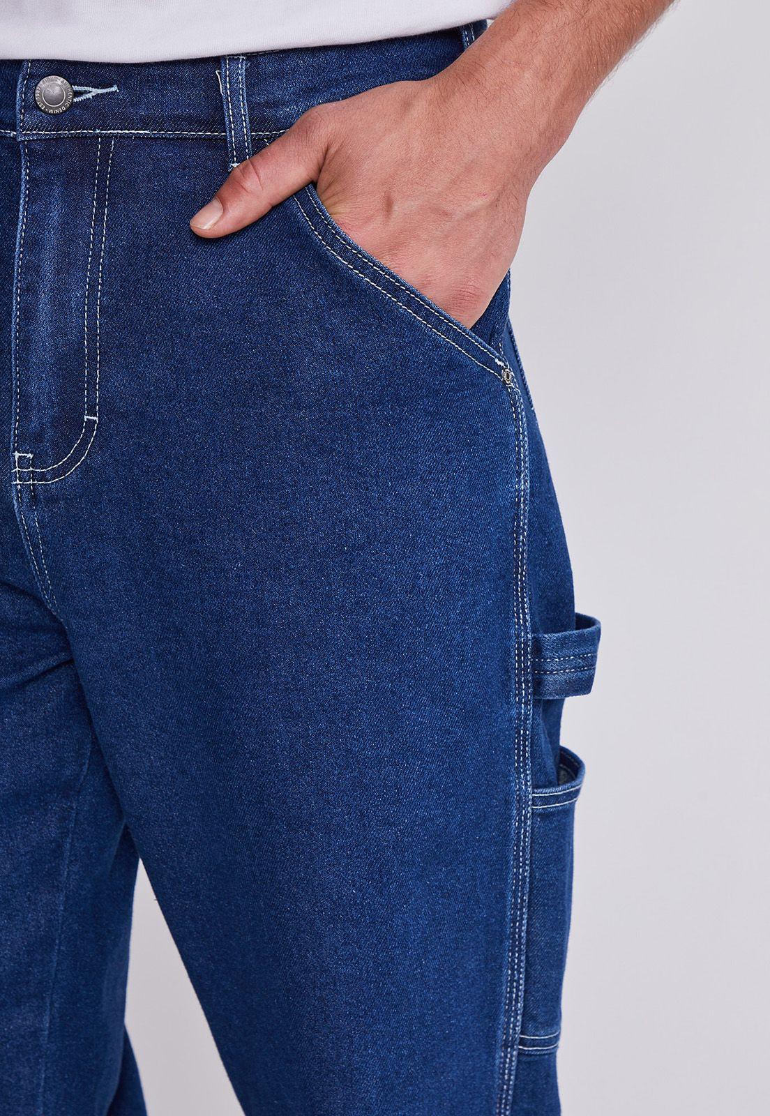 Jeans Hombre Azul Recto Tipo Carpintero Sioux-1