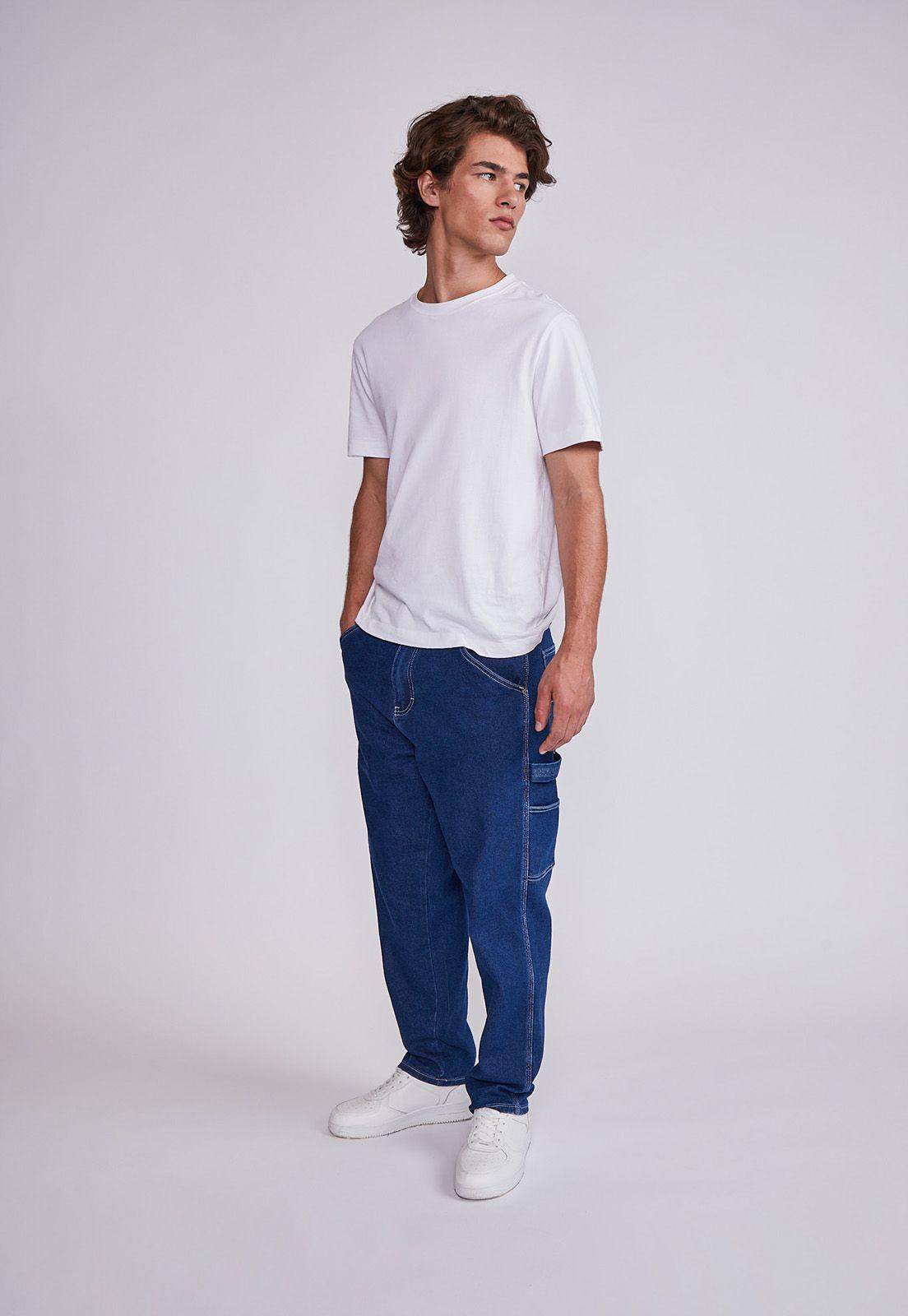 Jeans Hombre Azul Recto Tipo Carpintero Sioux-3